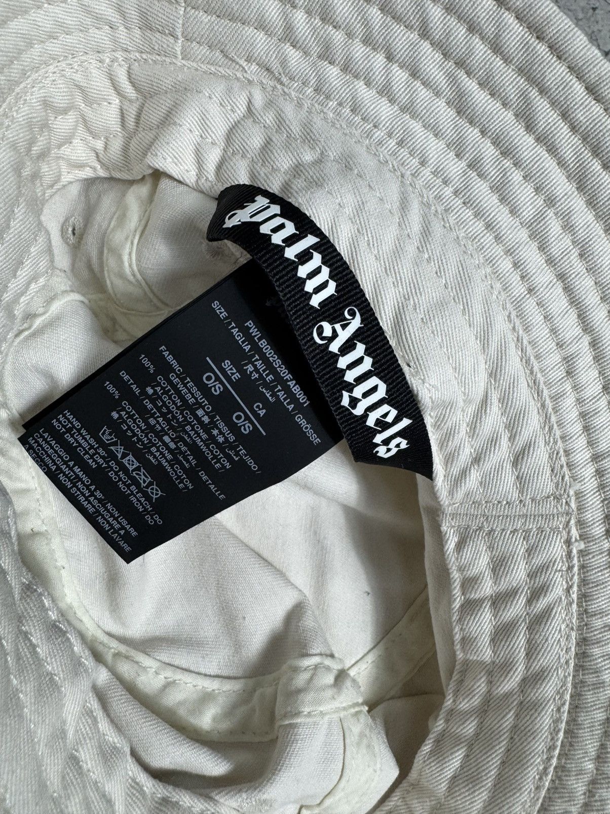 Palm Angels Palm Angels Panama Bucket Hat Luxury White Size ONE SIZE - 7 Thumbnail
