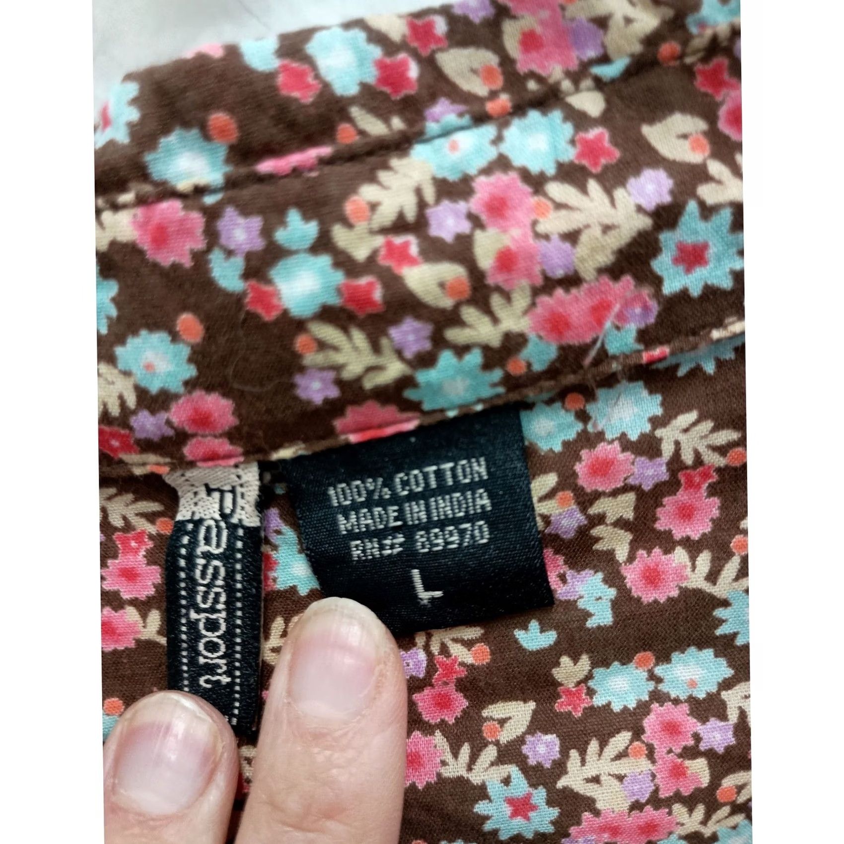 Vintage VINTAGE Passport Shirt Large Brown Y2K Ditsy Floral Cottage Button Up Womens Size L / US 10 / IT 46 - 6 Thumbnail