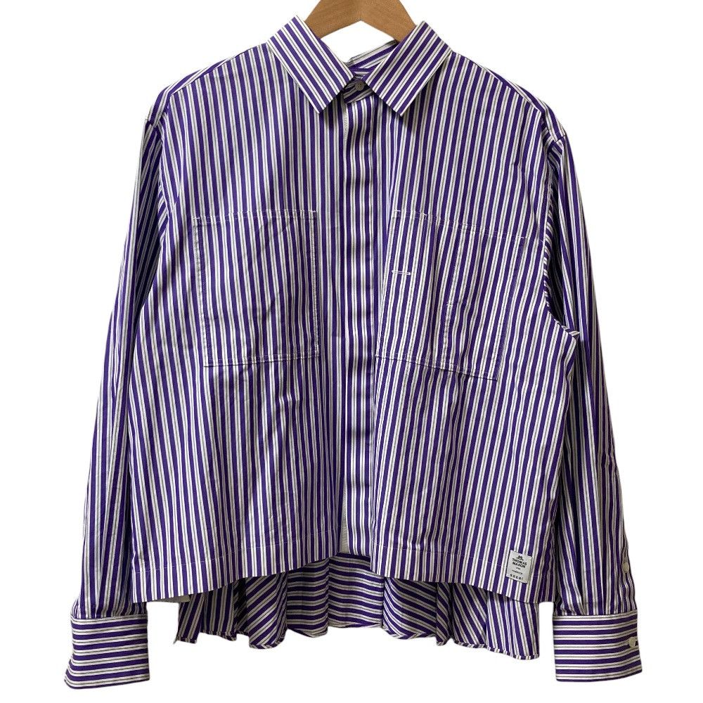 Sacai Sacai Sacai THOMAS MASON Stripe Pleated Shirt Textile Dress Shirt 23-06876 DUTY FREE for USA Size ONE SIZE - 1 Thumbnail