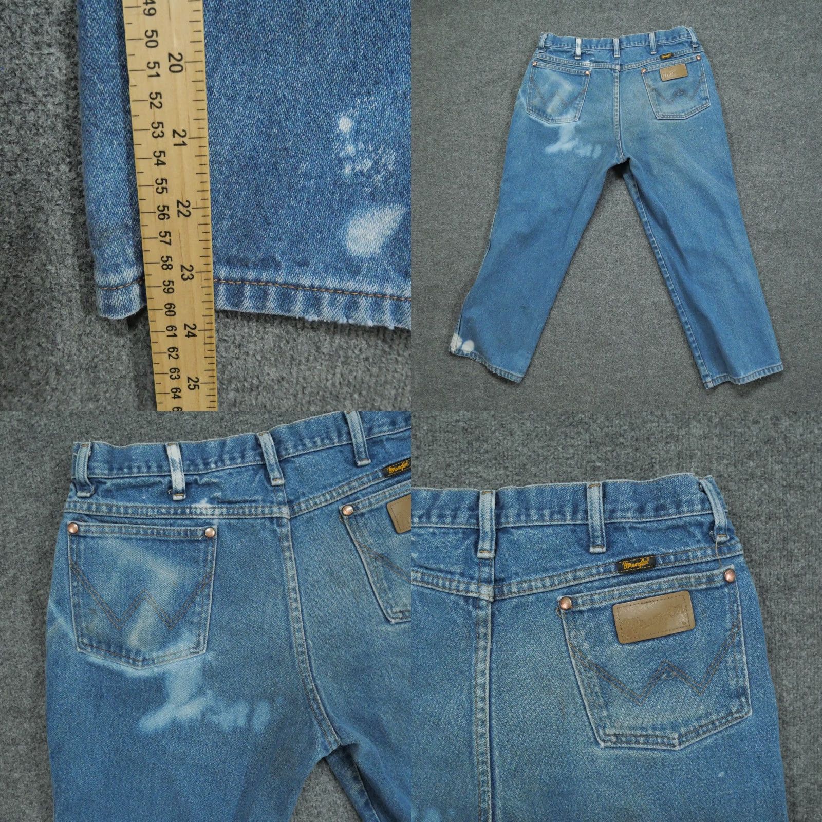 Wrangler VINTAGE Wrangler Jeans Mens 32x24 Blue Pants Distressed Grunge 936PWD Wrangler Cowboy Cut 5-Pocket Denim Jeans Mens Regular Blue 90s Cowboy Size US 36 / EU 52 - 8 Thumbnail