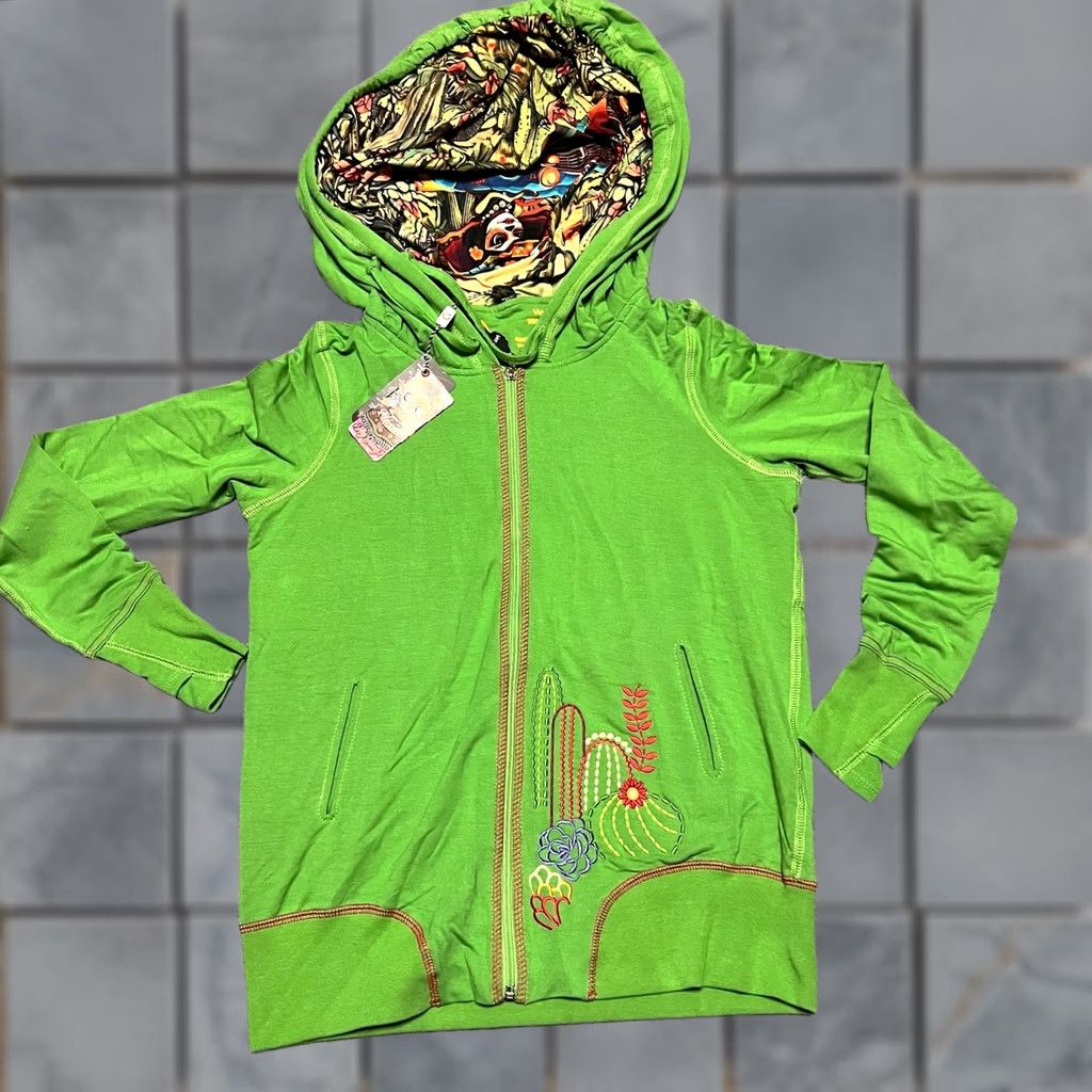 Vintage Ay Guey Hoodie Viajera Green Full Zip Sudadera Womens Large Size L / US 10 / IT 46 - 1 Thumbnail