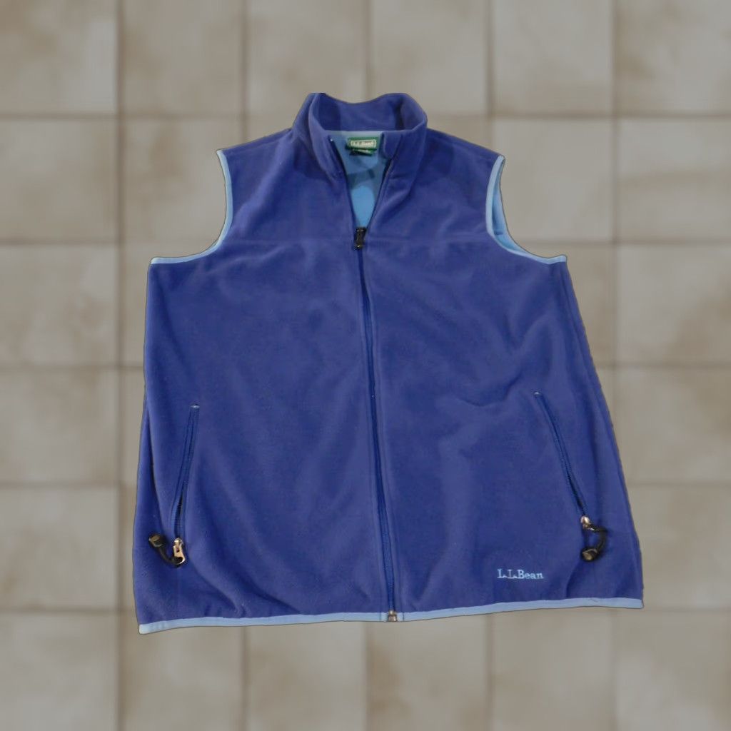 Vintage LL Bean Fleece Vest Mens Large Tall Blue Full Zip Outdoor Hiking Warm Size US L / EU 52-54 / 3 - 1 Thumbnail