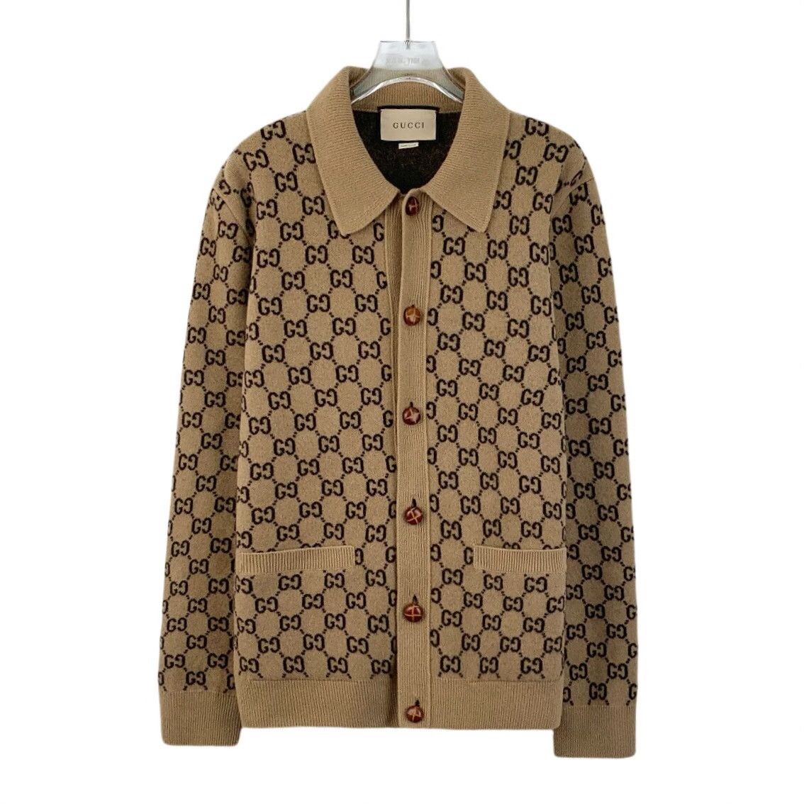 Gucci Gucci Brown Logo Jacquard Jacket Size US M / EU 48-50 / 2 - 1 Thumbnail