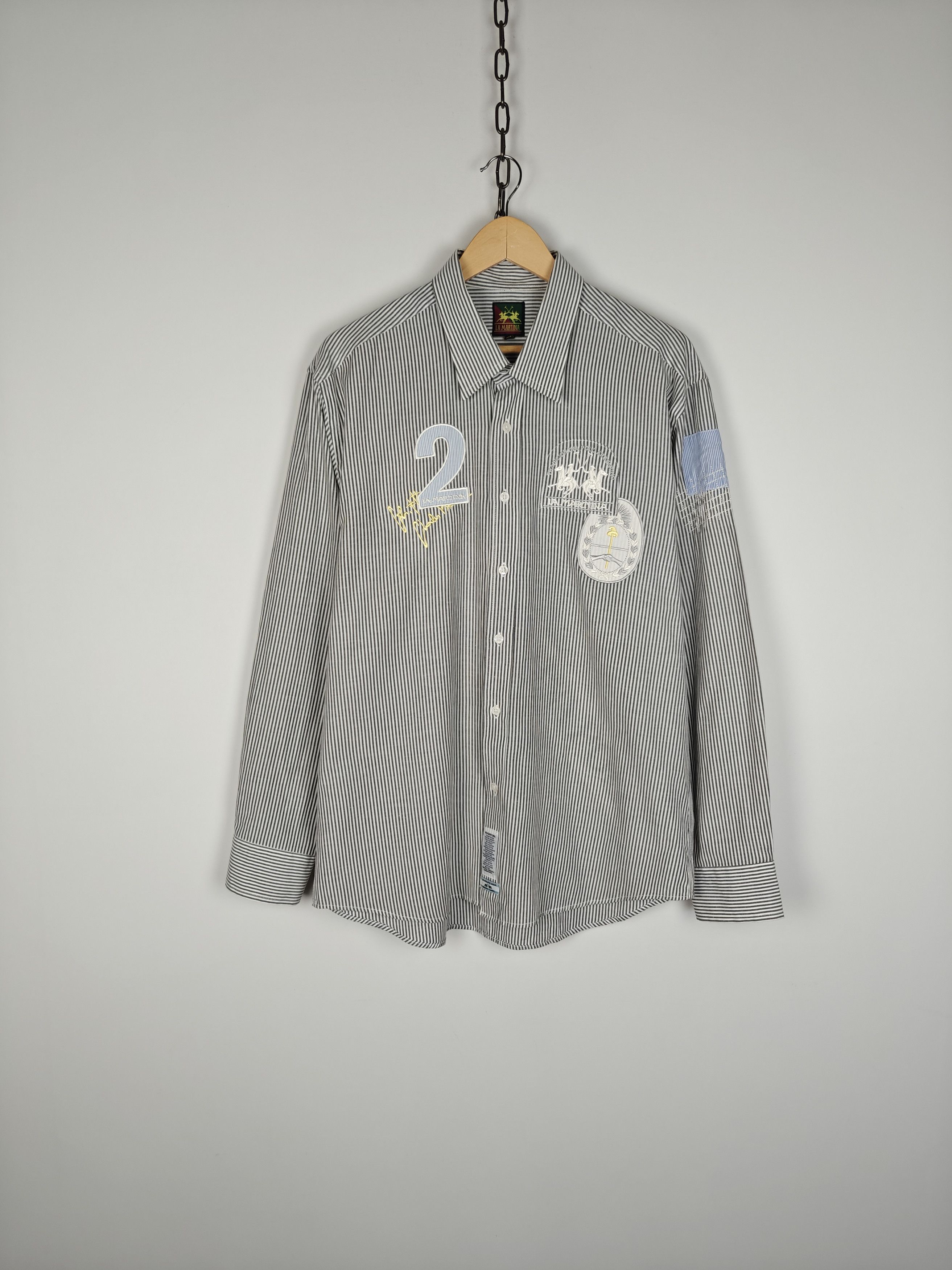 La Martina La Matrina Shirt Striped Collared Buenos Aires XXL Size US XXL / EU 58 / 5 - 1 Thumbnail