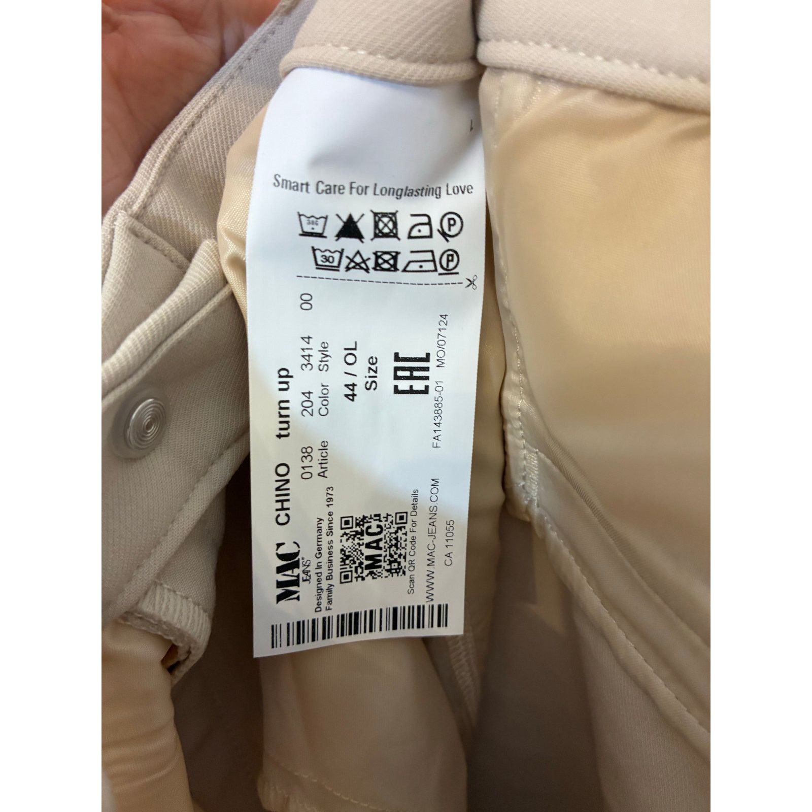 MAC Jeans MAC Jeans Chino Turn Up Pant Beige Trousers PPT SZ 44 Size 32" / US 10 / IT 46 - 4 Thumbnail