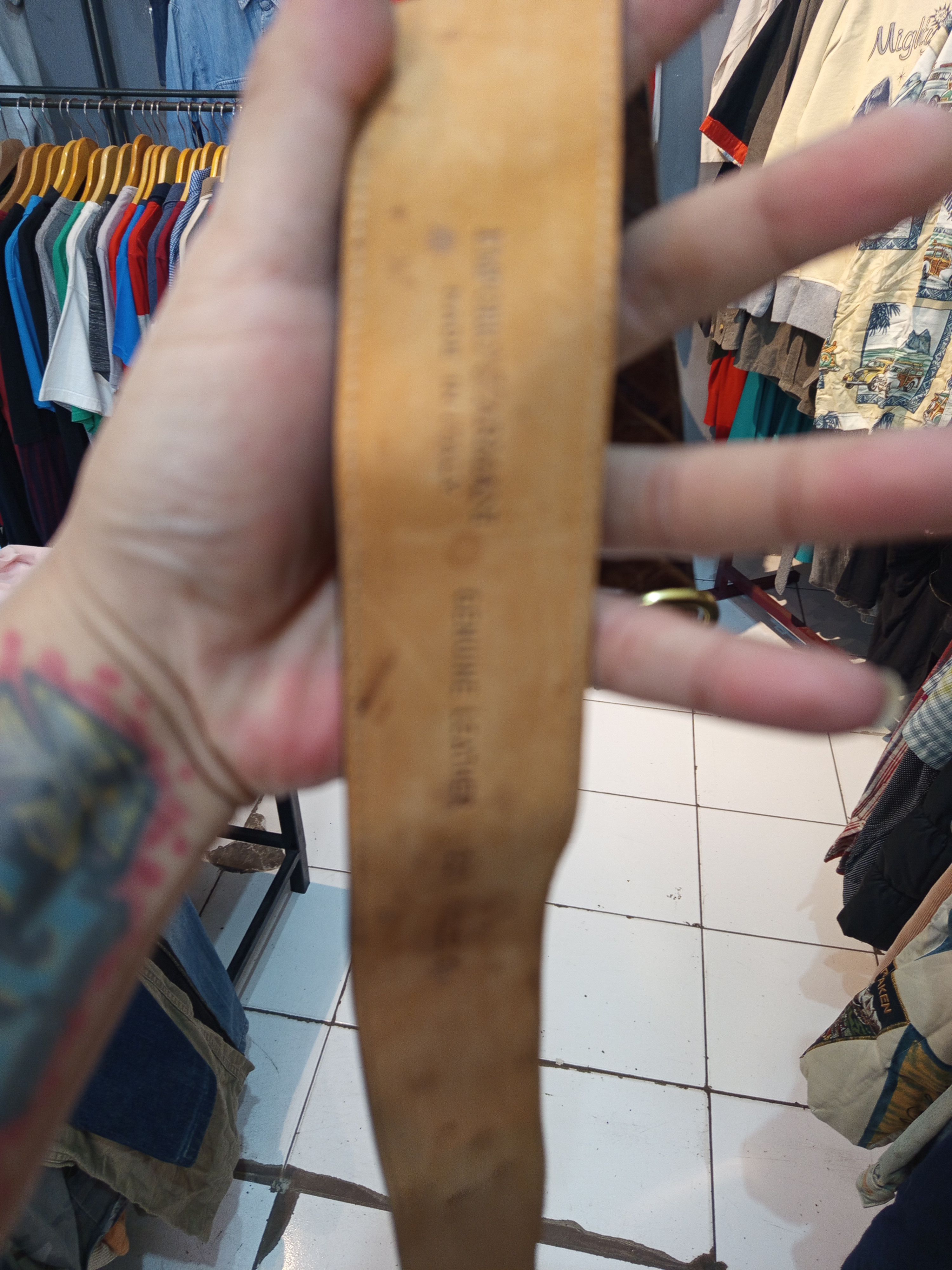 Emporio Armani Leather Belt Croc Embossed