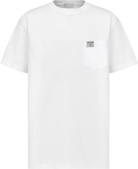 image of Dior O1W1Db10324 Relaxed-Fit Cd 1947 T-Shirt In White, Men's (Size XL)