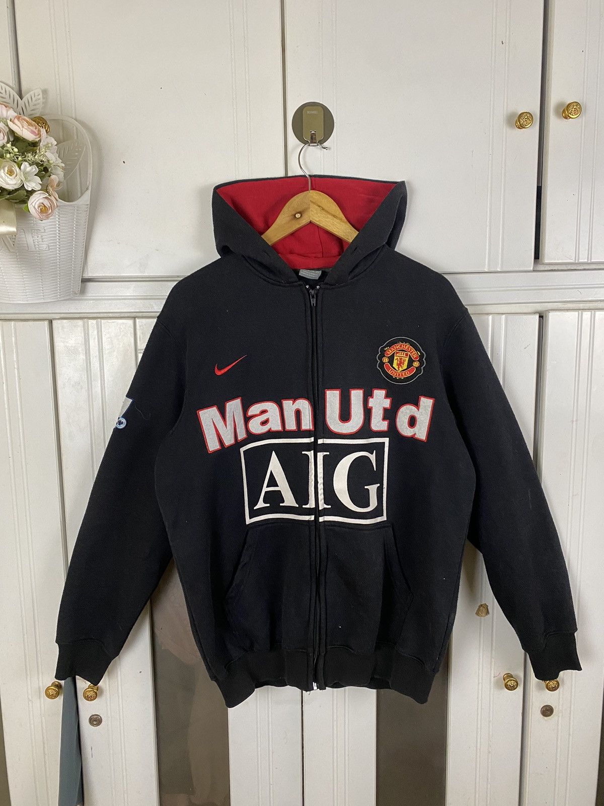 Nike × Vintage Vintage Nike Manchester United Hoodies Size US L / EU 52-54 / 3 - 1 Thumbnail