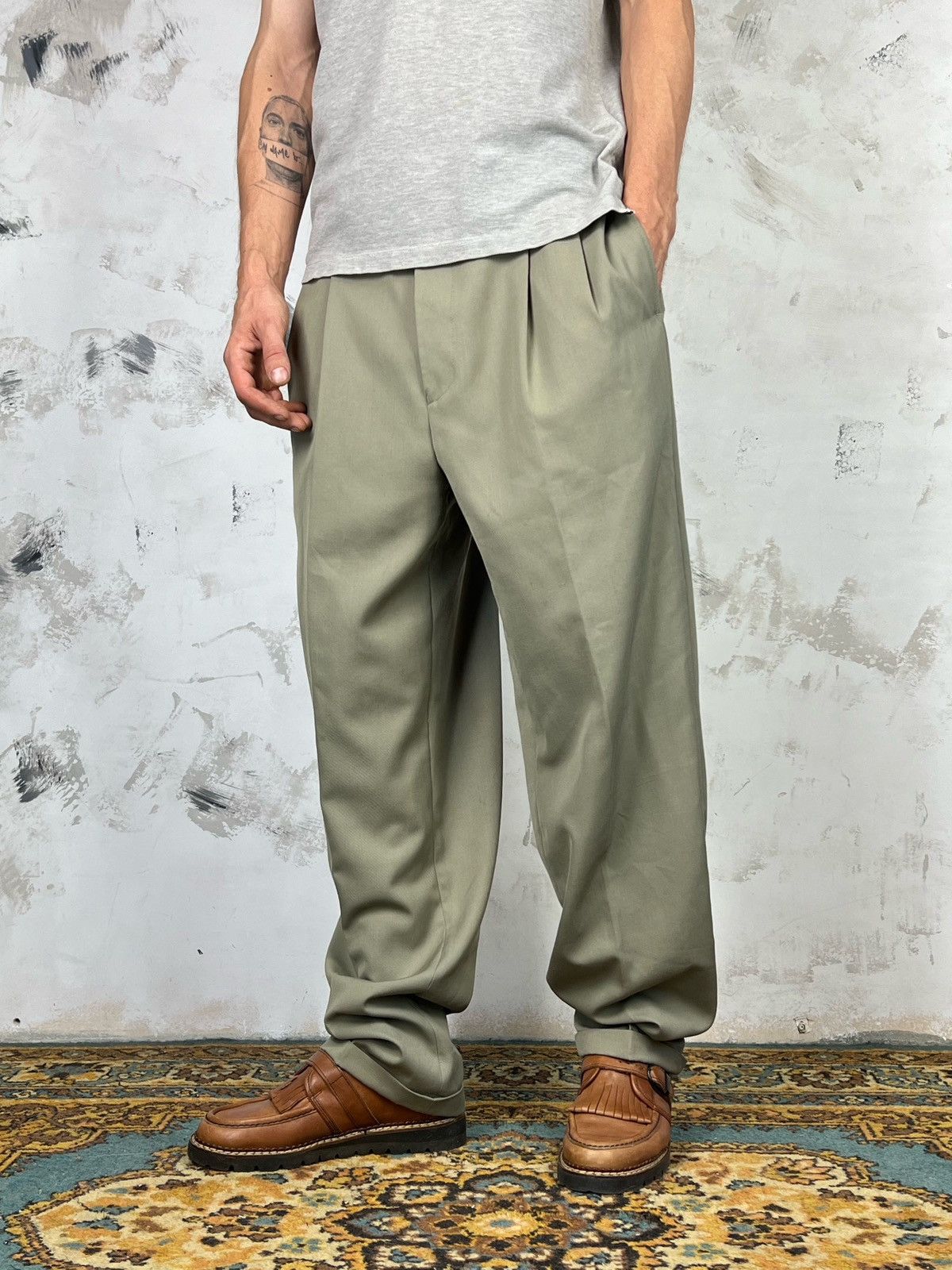 NEXT Vintage Next Lightweight Pleated Trousers Pants Size M-L 34 Size US 34 / EU 50 - 1 Thumbnail