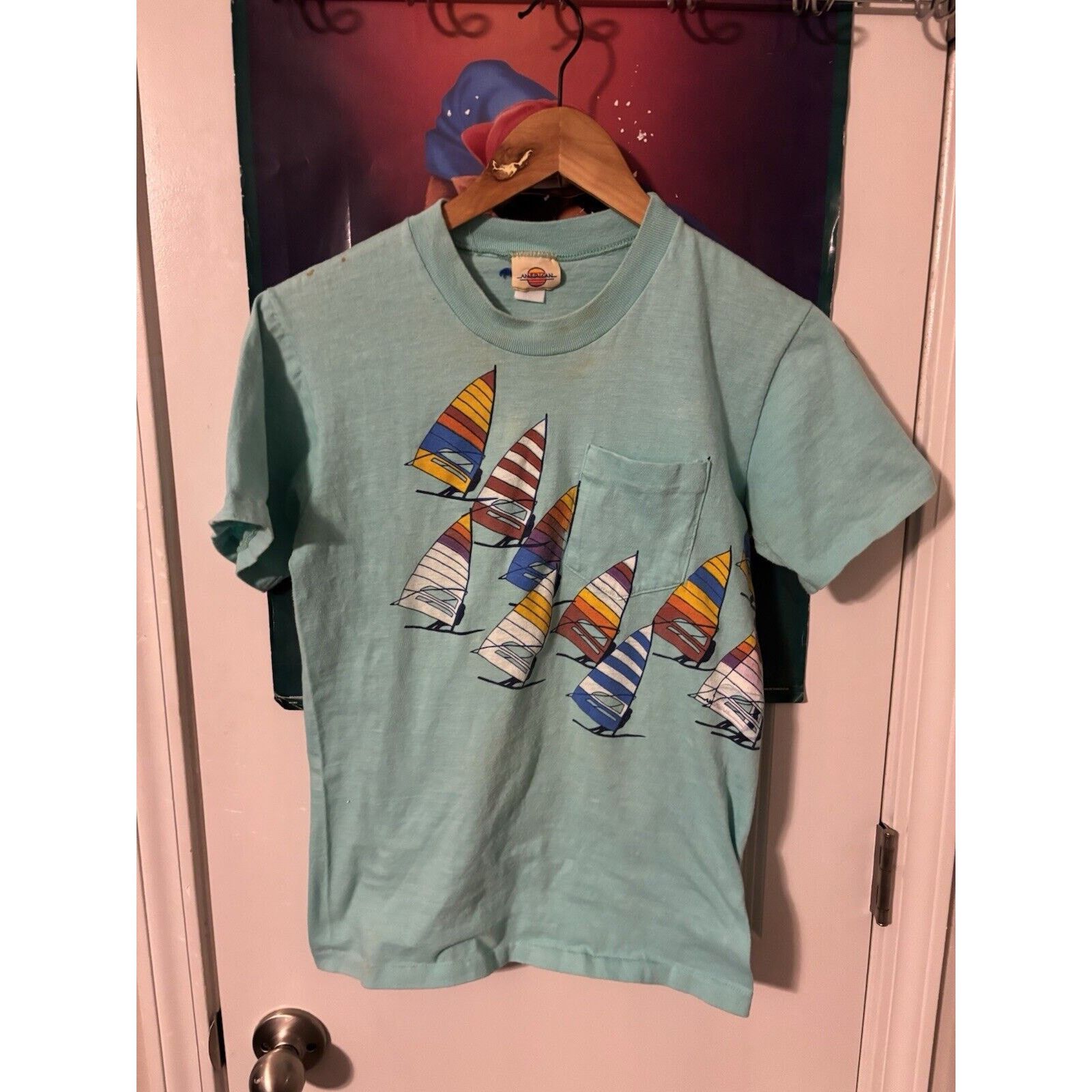 Other Vintage american sailing 70s teal pocket single T-shirt Size US M / EU 48-50 / 2 - 4 Thumbnail