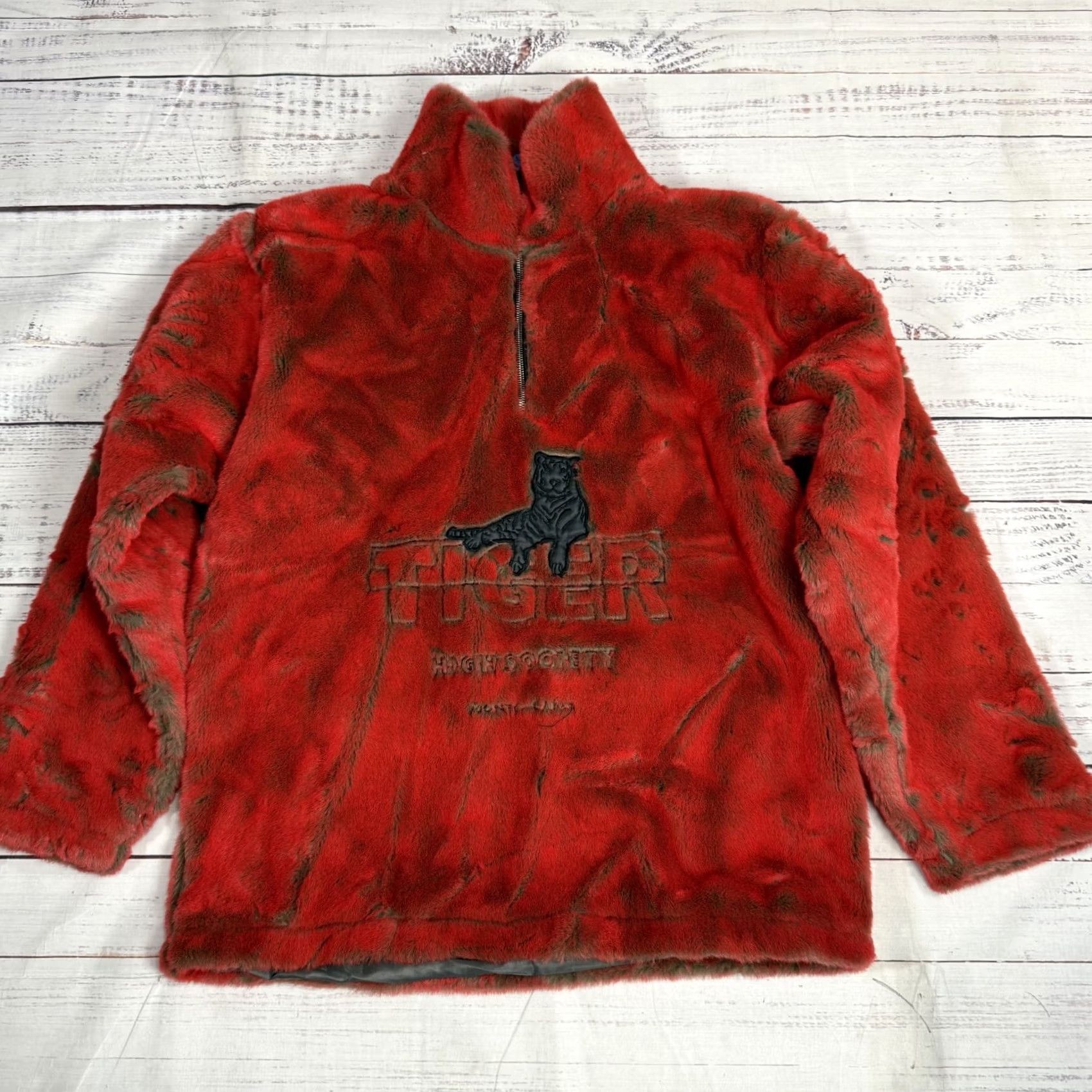 Vintage High Society by R.Engel Jacket Red Fleece Pullover Soft Plush Fuzzy Cozy Sz S Size S / US 4 / IT 40 - 2 Thumbnail