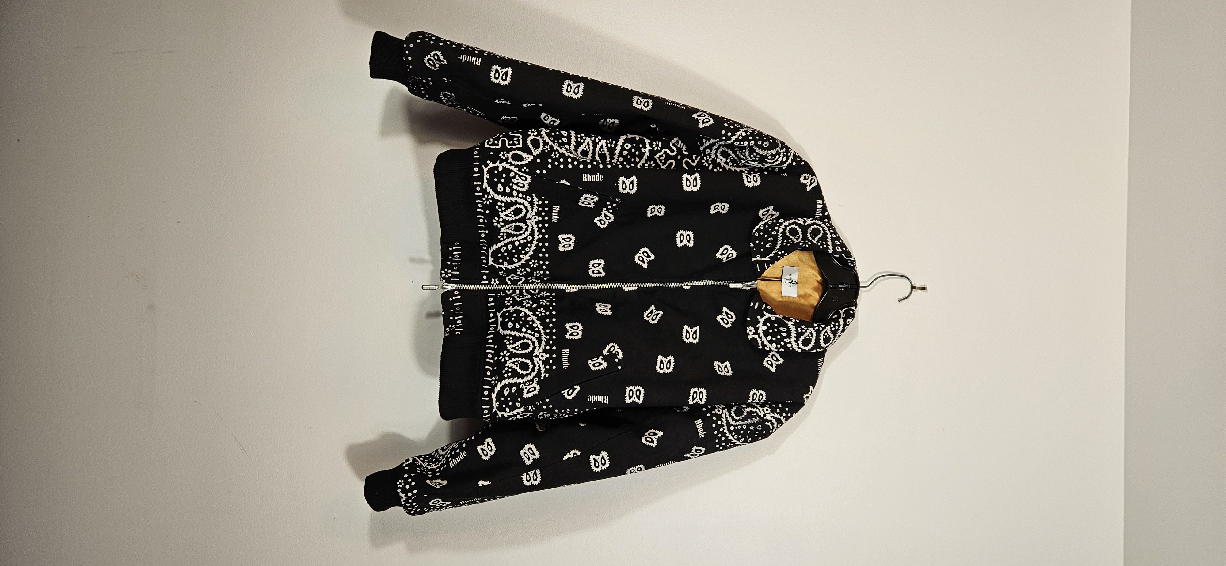 image of Rhude Black Bandana Bomber, Men's (Size Small)