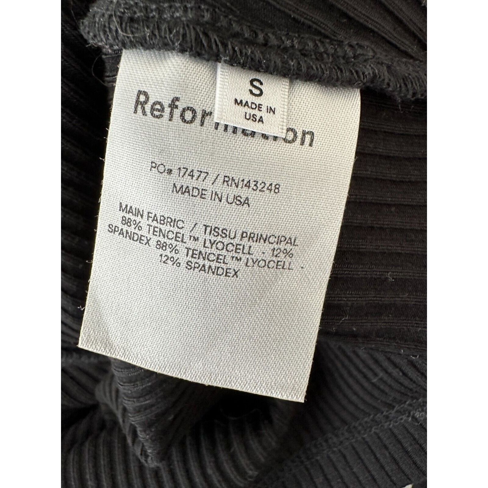 Reformation Reformation Black Knit V-Neck Crop Tank Tie Wrap Waist S Size S / US 4 / IT 40 - 10 Thumbnail
