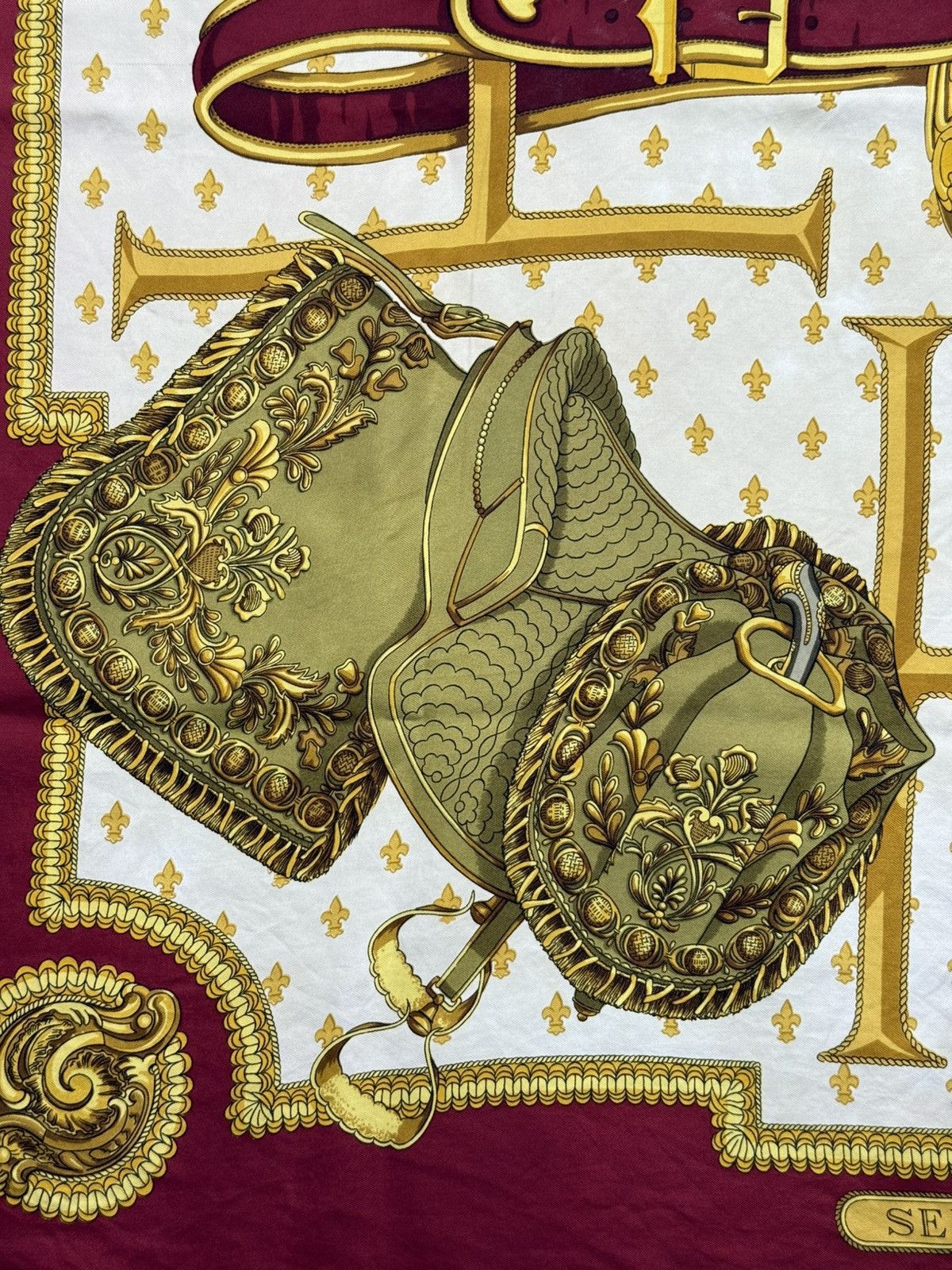 Hermes Vintage Hermes Silk Scarf Selles a Housse Carre 90 Rare 80s Size ONE SIZE - 11 Thumbnail