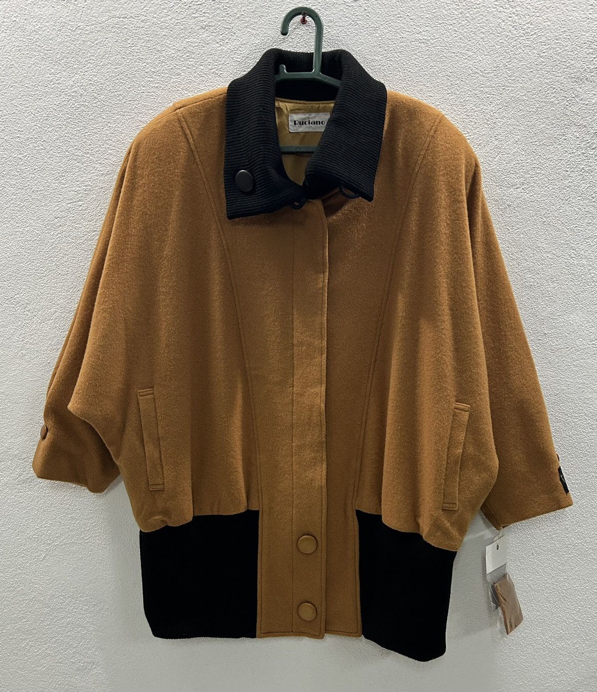 Luciano Barbera Ruciano "Luciano" Wool Batwing Hidden Button Down Jacket Size XL / US 12-14 / IT 48-50 - 9 Thumbnail