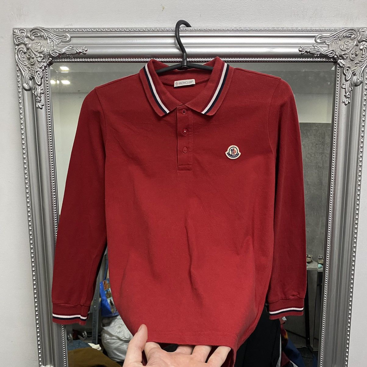 Moncler Moncler Long Sleeve Polo Shirt red Size US XS / EU 42 / 0 - 3 Thumbnail