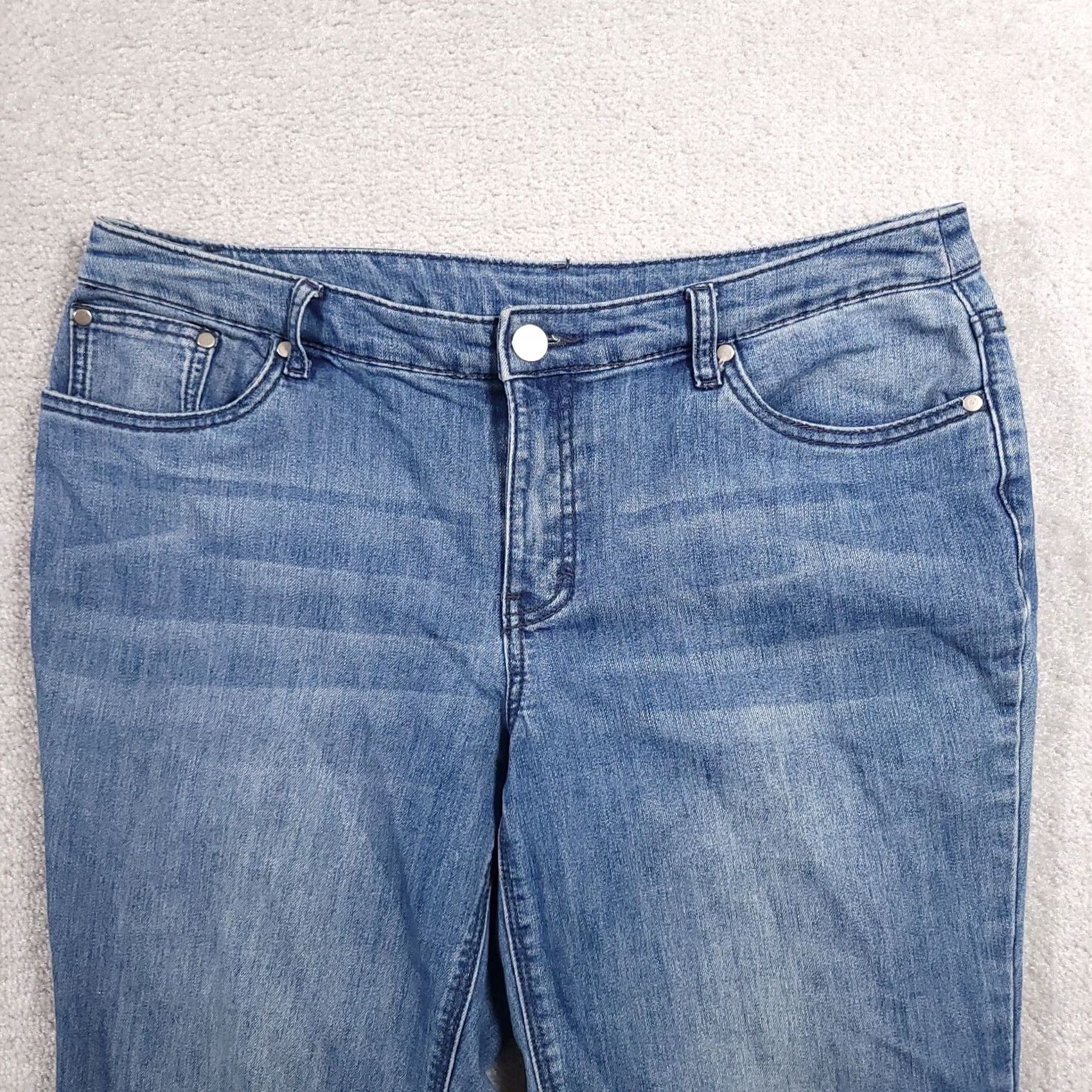 Vintage Christopher & Banks Jeans Women's 10 Tall Denim Straight Leg Mid-Rise Stretch Jeans Size 32" / US 10 / IT 46 - 3 Thumbnail