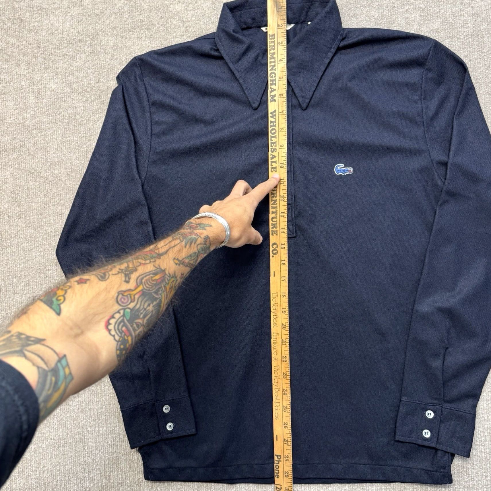 Izod VINTAGE Izod Of London Polo Shirt Mens L 70s Blue Long Sleeve Button Front Size US L / EU 52-54 / 3 - 6 Thumbnail