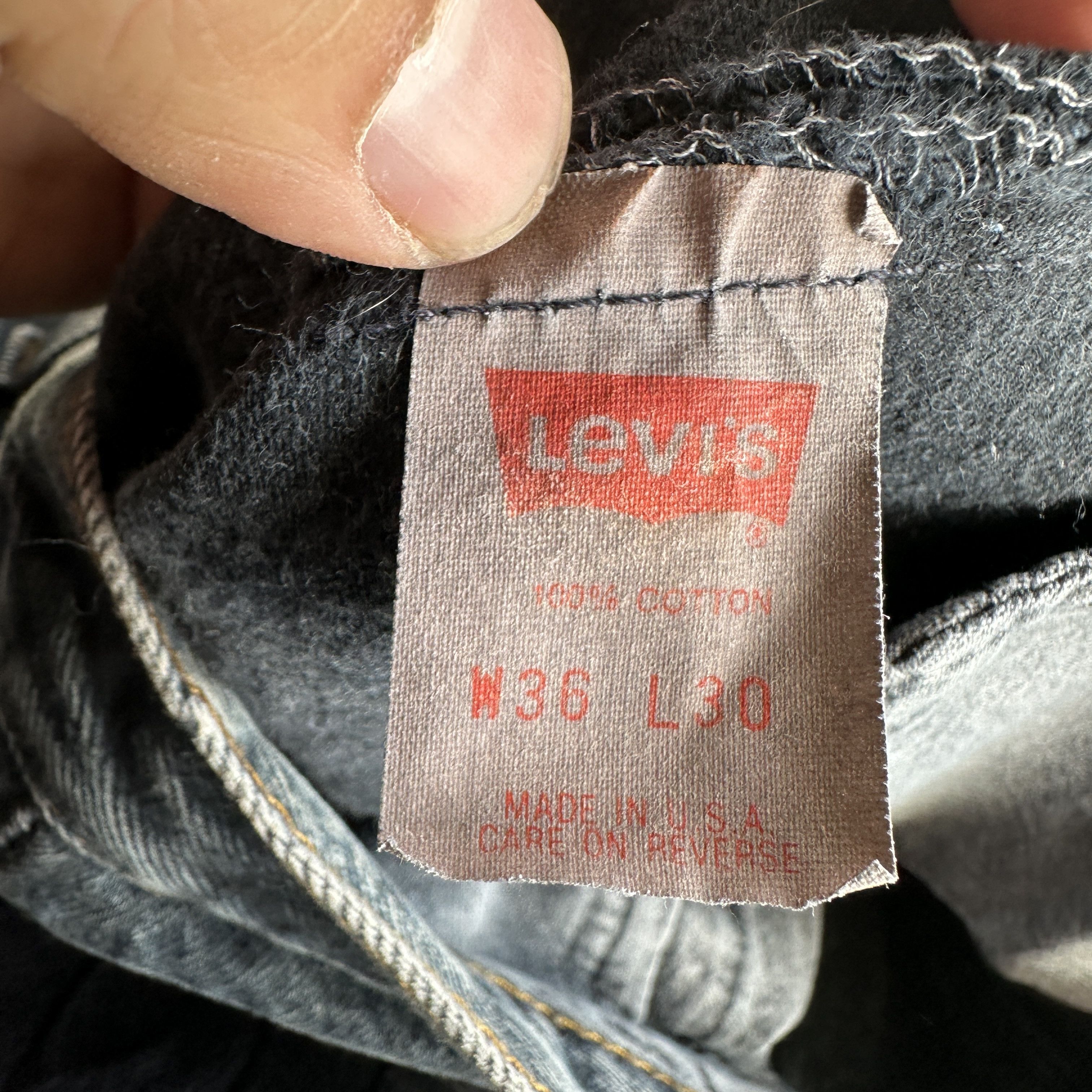 Levi's Vtg Levis 501 Jeans Mens 36x30 Black Button Fly Made in USA Size US 36 / EU 52 - 12 Thumbnail