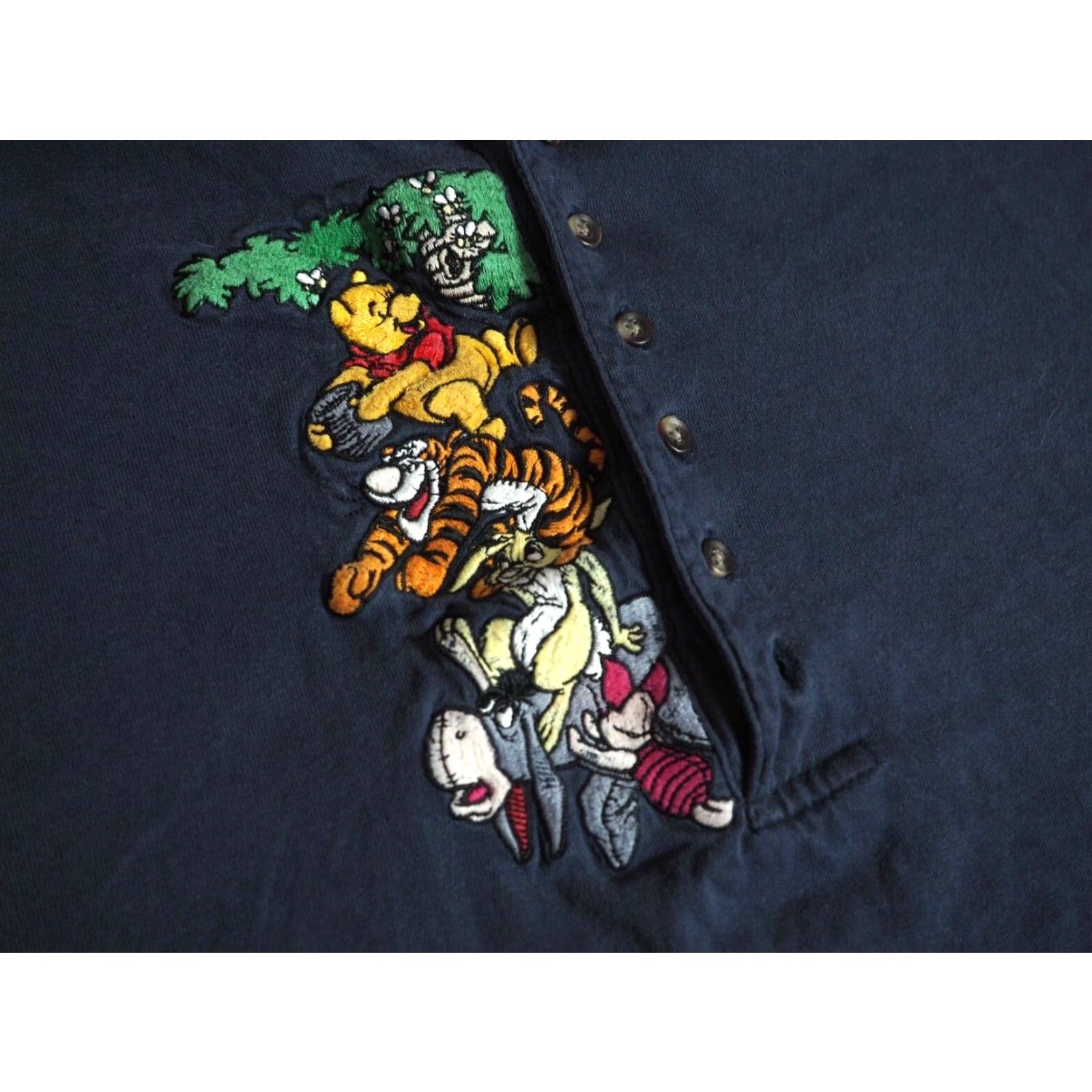 Disney VTG 90s Disney MICKEY INC Winnie Pooh Henley Blue Faded L/S Tee T-Shirt XL Unisex Blue 1990s Embellished Tee Mens Womens Boys Girls XL Size US XL / EU 56 / 4 - 4 Thumbnail