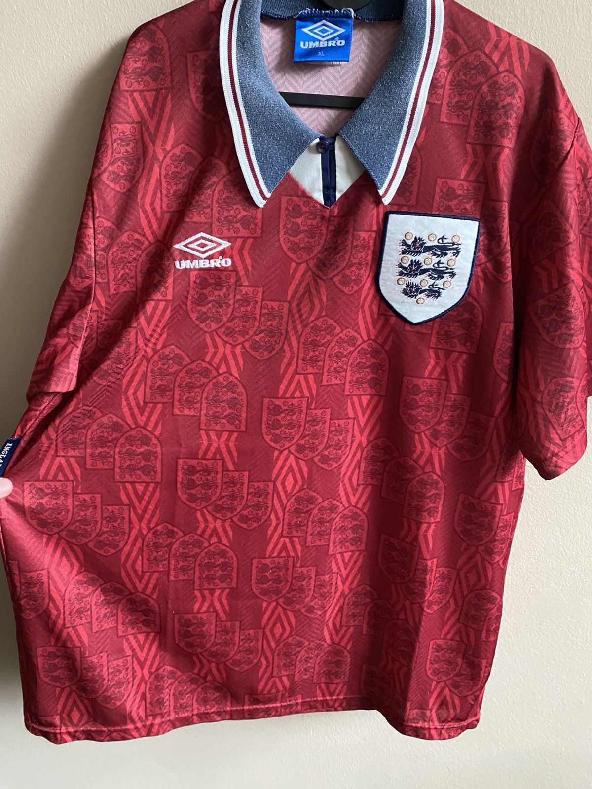 Umbro Vintage 1993-1995 England Soccer Jersey Umbro Size US XL / EU 56 / 4 - 9 Thumbnail