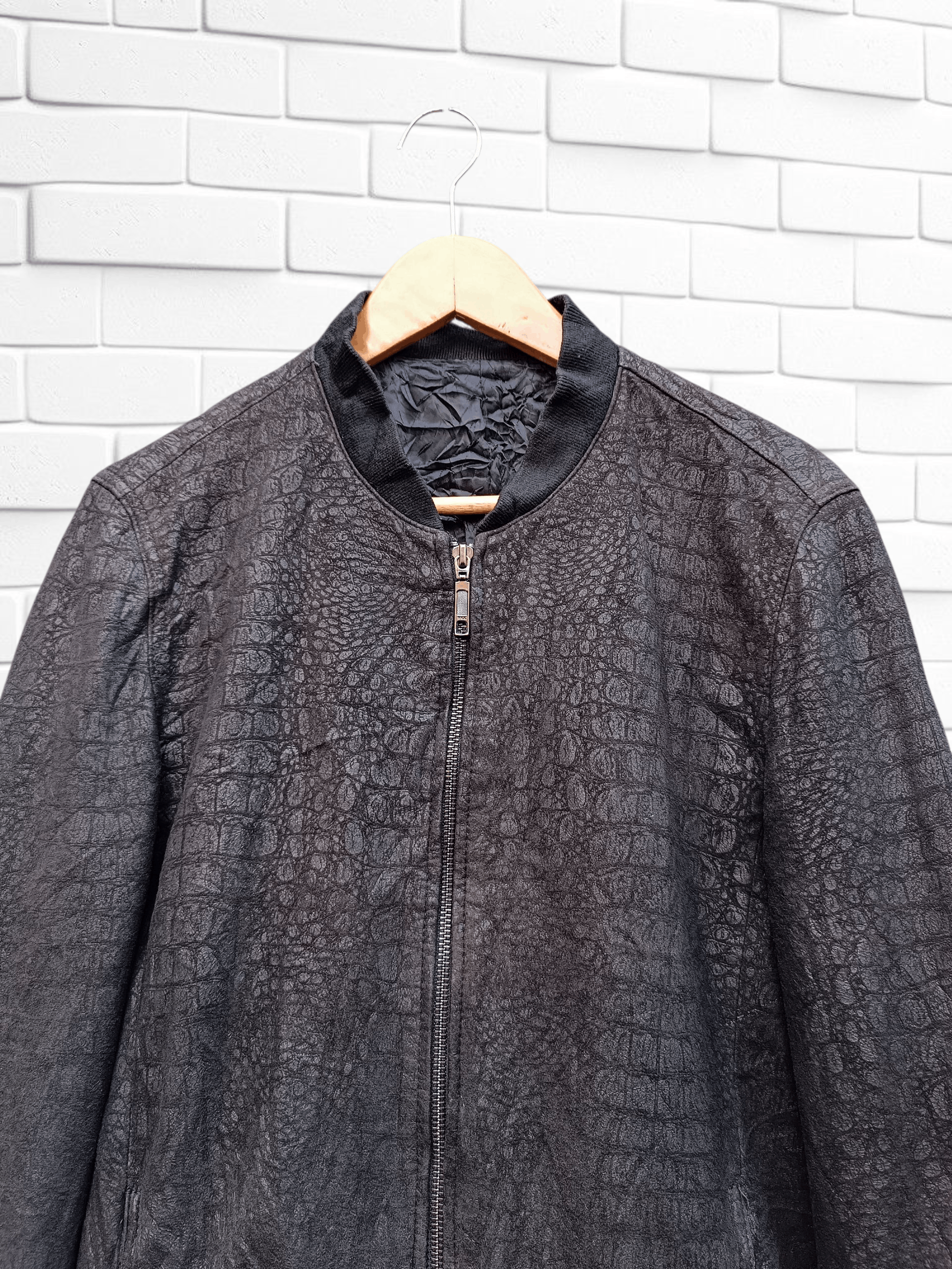Pattern Alligator Leather Jacket
