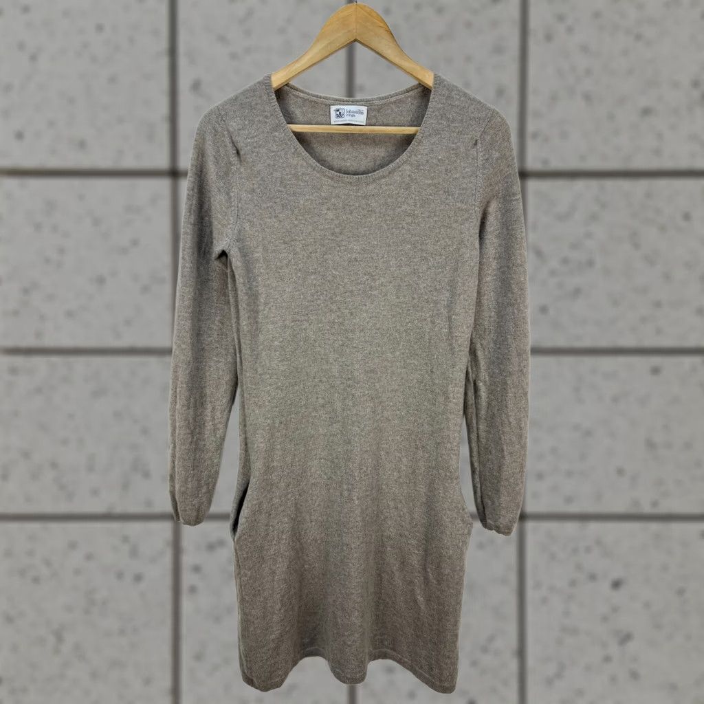 Johnstons Of Elgin Johnstons of Elgin 100% Cashmere Sweater Dress Womens Size S Greige Knit Long Sleeve Size S / US 4 / IT 40 - 1 Thumbnail
