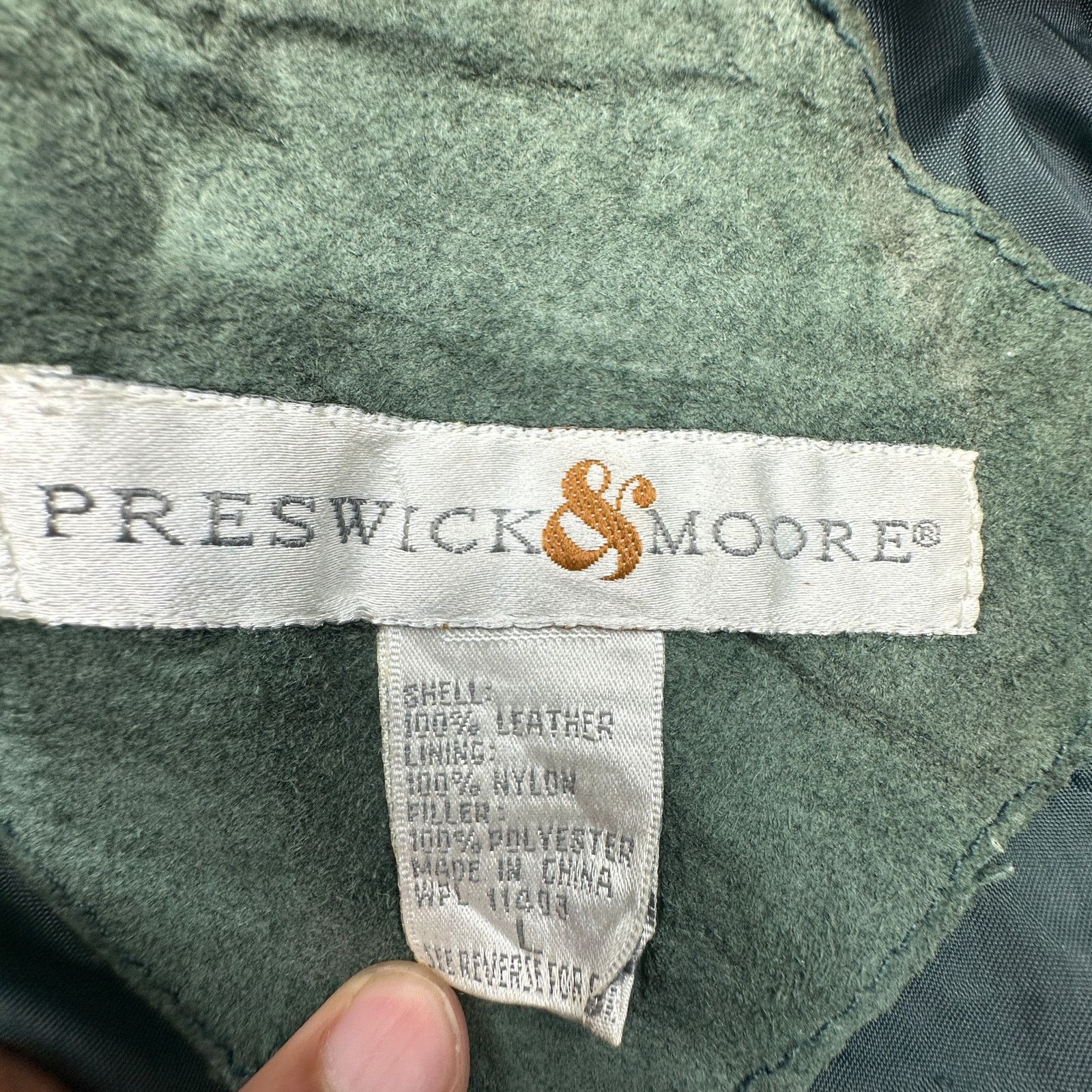 Other Vintage Preswick Moore Green Suede Bomber Jacket Large Size US L / EU 52-54 / 3 - 3 Thumbnail