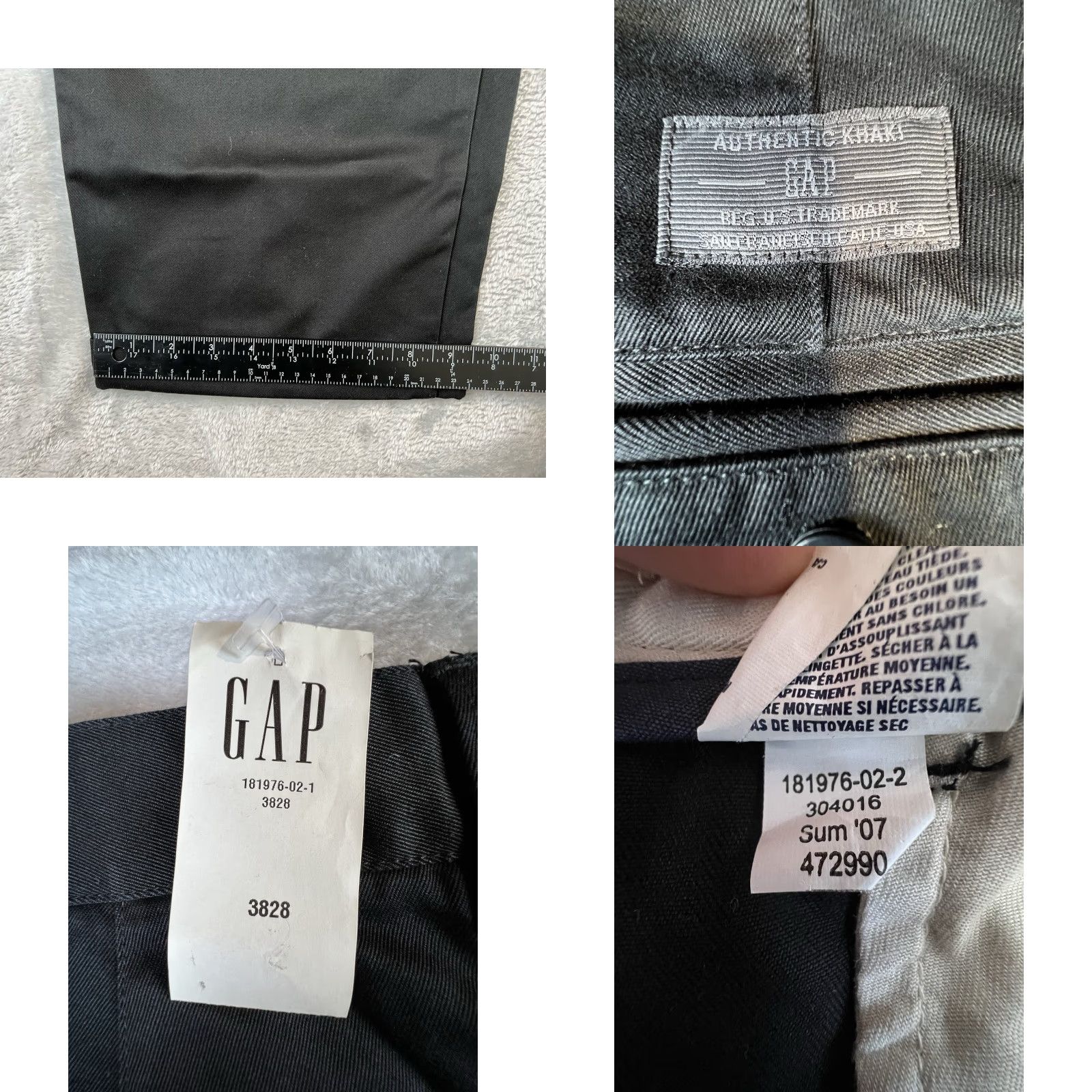 Gap GAP Pants Chino Pleated Black 38x28 Mens NWT 2000’s Front Type: Pleated Regular Fit Khaki College Preppy School Accessories? (Wait) Size US 38 / EU 54 - 8 Thumbnail