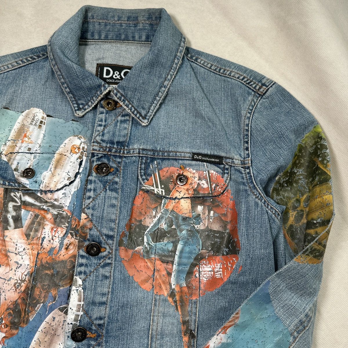 Dolce & Gabbana D&G / Dolce & Gabbana 2002 Painted Denim Jacket Size M / US 6-8 / IT 42-44 - 5 Thumbnail