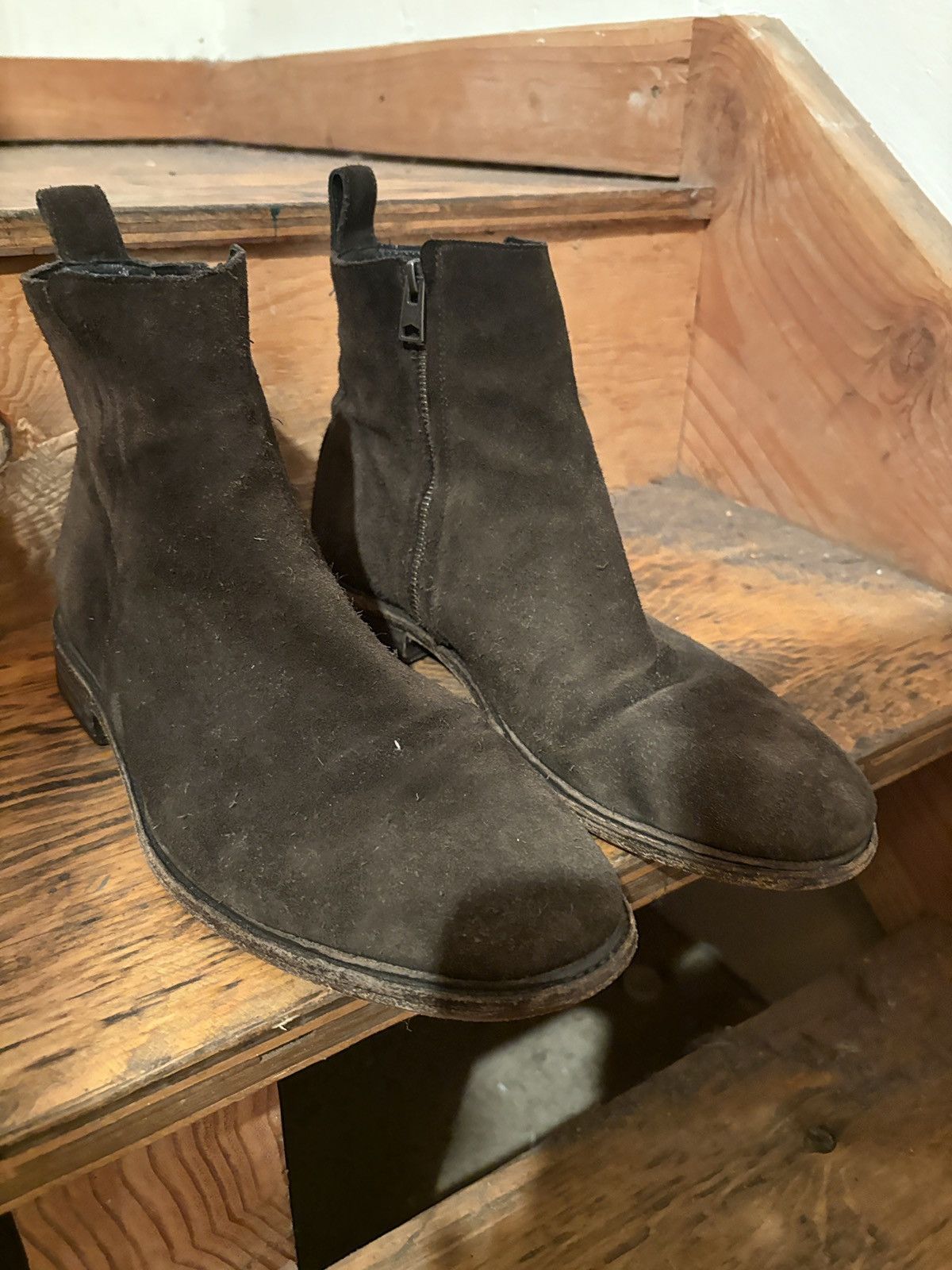 Allsaints Brown Suede Boots Size US 14 / EU 47 - 4 Thumbnail