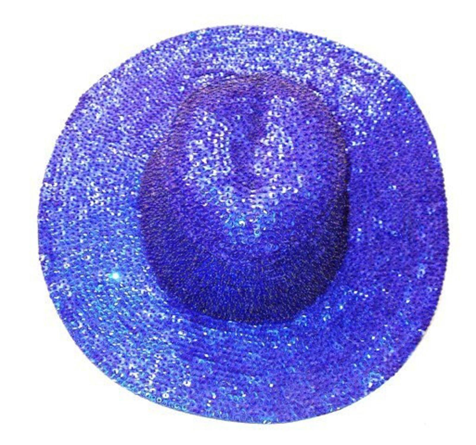 Designer Sequin Cowboy Cowgirl hat ROYAL BLUE Size ONE SIZE - 1 Preview