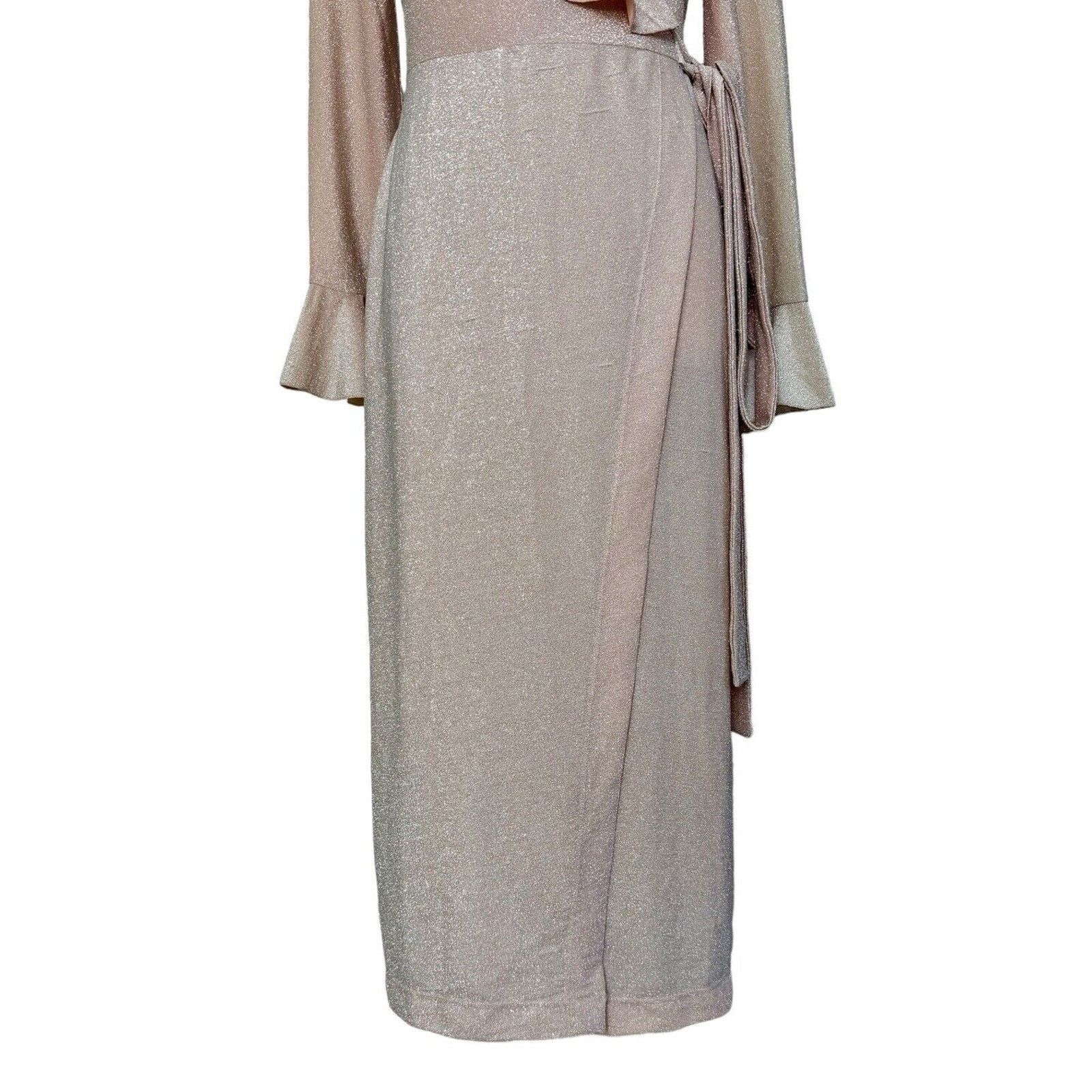 knee length dresses for ladies Rubaiyat – Metallic wrap midi dress main image 1