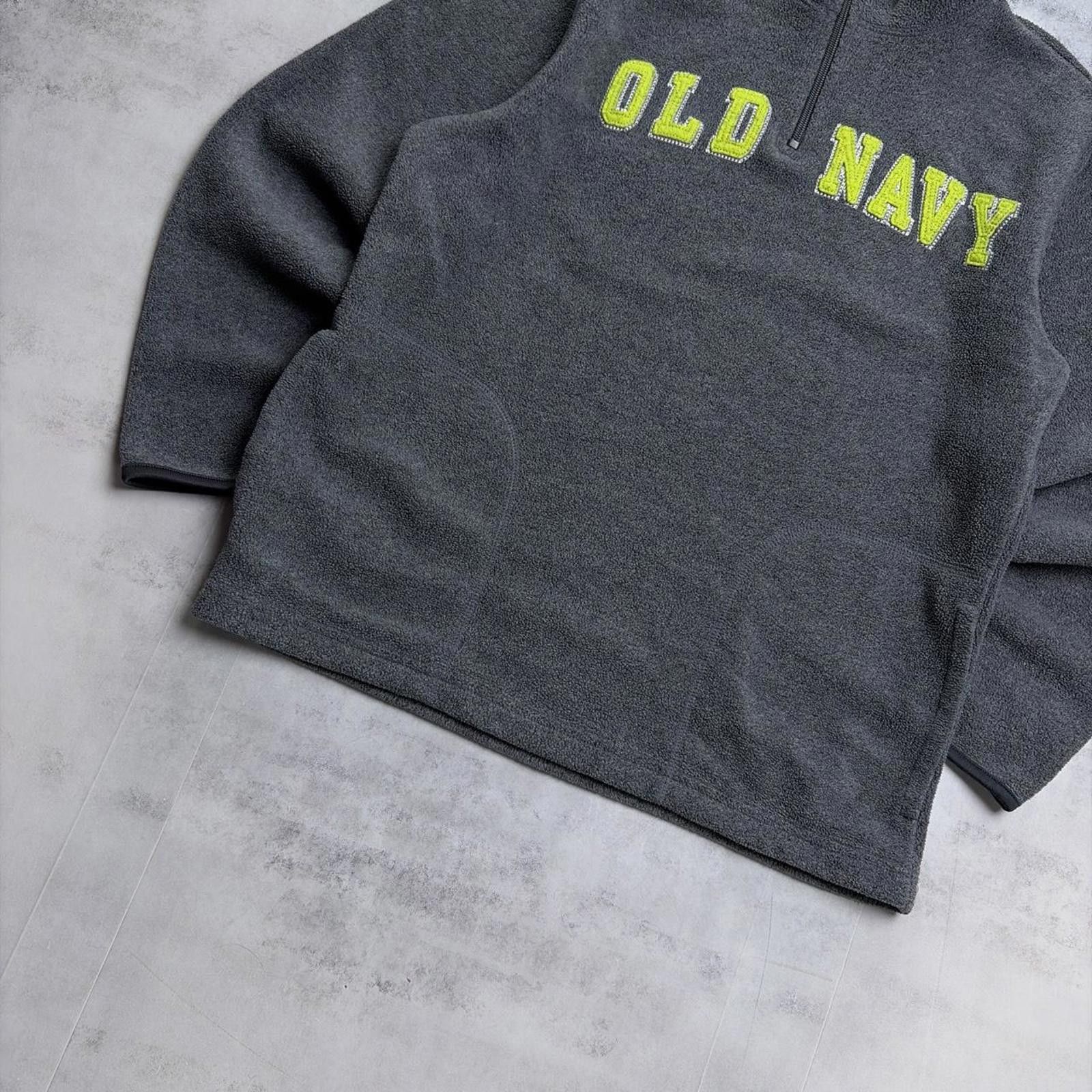 Old Navy Y2K Grey Old Navy Grunge Skater Fleece Quarter Zip Sweater Size M / US 6-8 / IT 42-44 - 4 Thumbnail