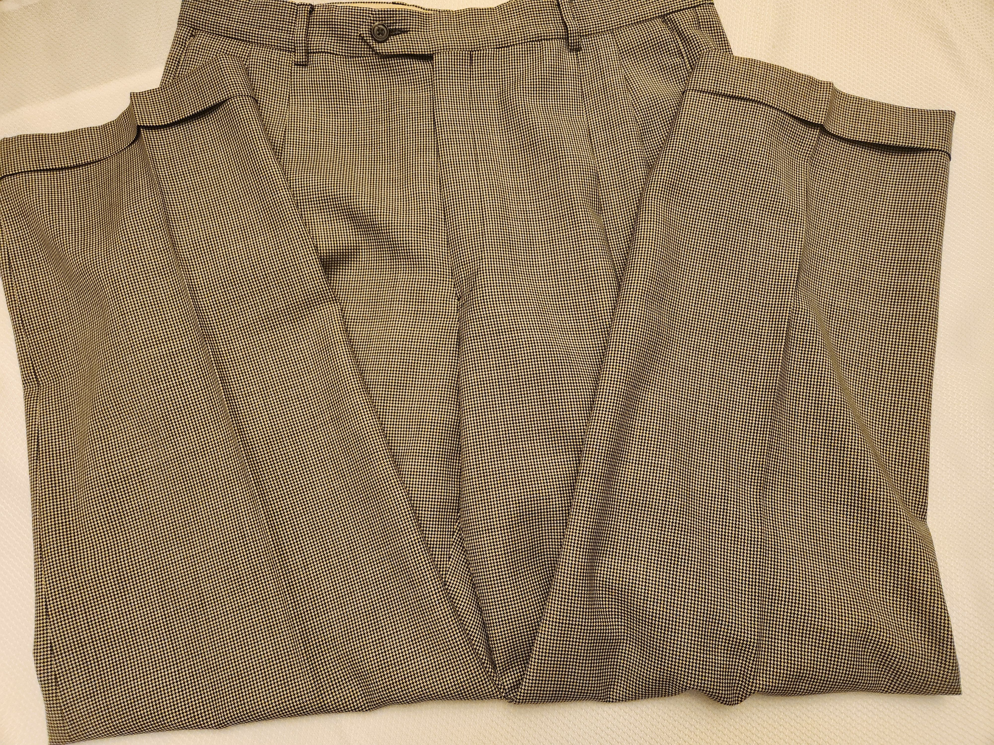 Vintage Vintage 90's Houndstooth Pleated Front Dress Pants Size US 35 - 2 Thumbnail