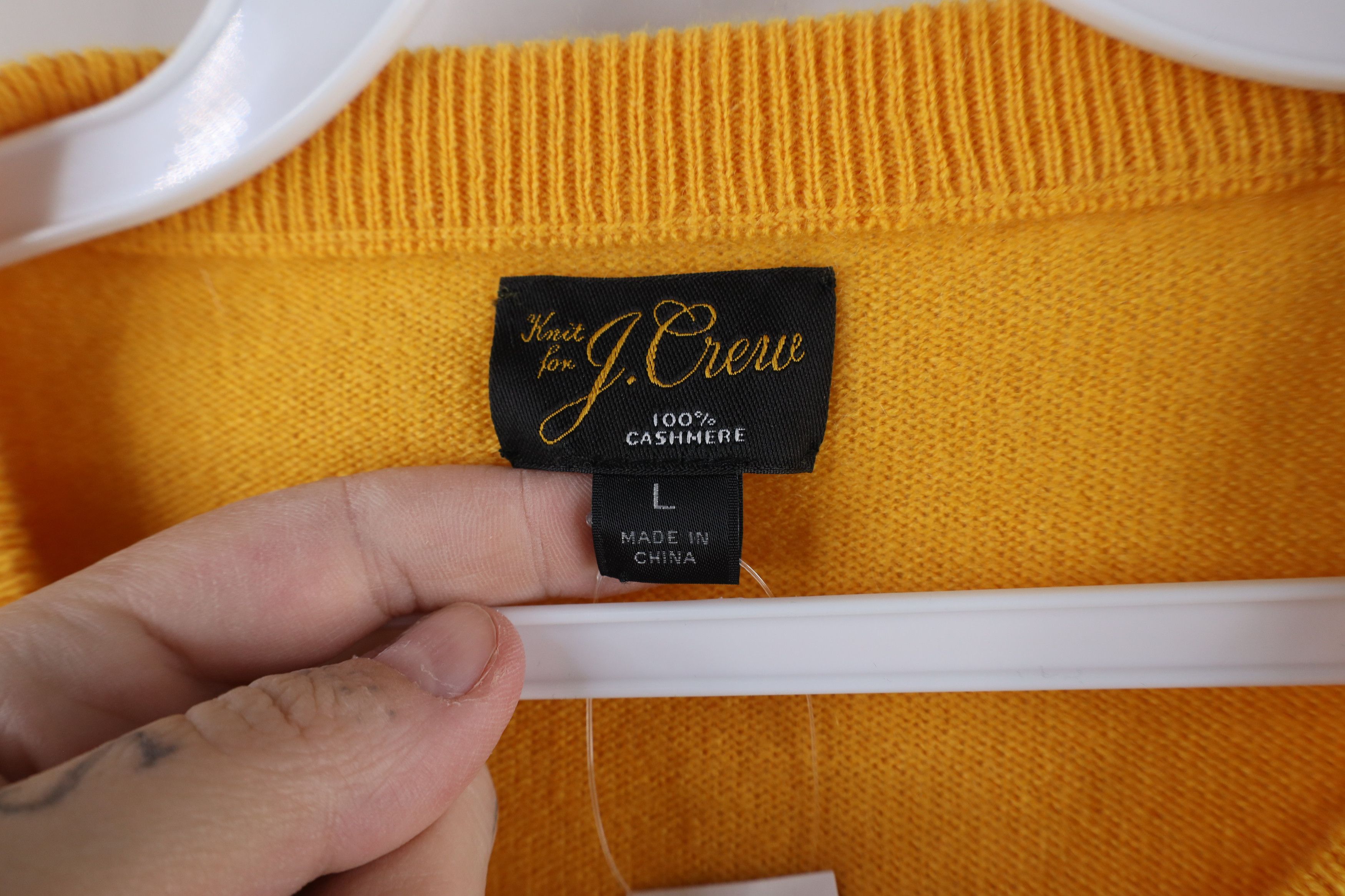 J.Crew × Vintage New J Crew Blank Soft Cashmere Knit Crewneck Sweater Yellow Size US L / EU 52-54 / 3 - 6 Thumbnail