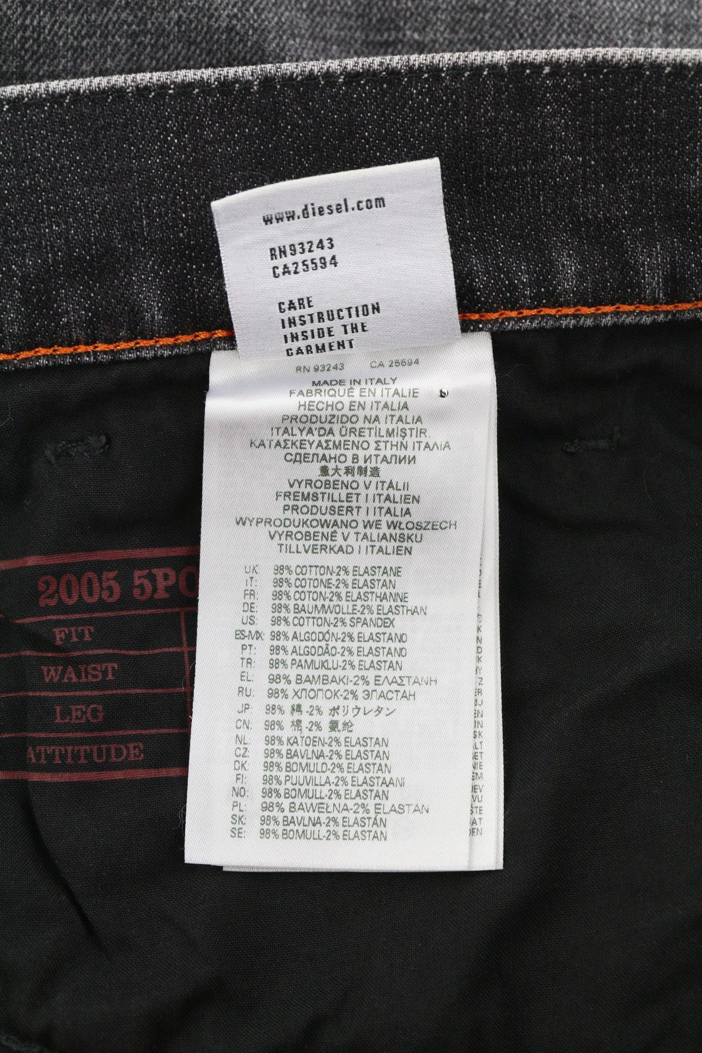 Diesel 2005 D-FINING 09C75 W34/L30 Tapered 40412 Size US 34 / EU 50 - 10 Thumbnail