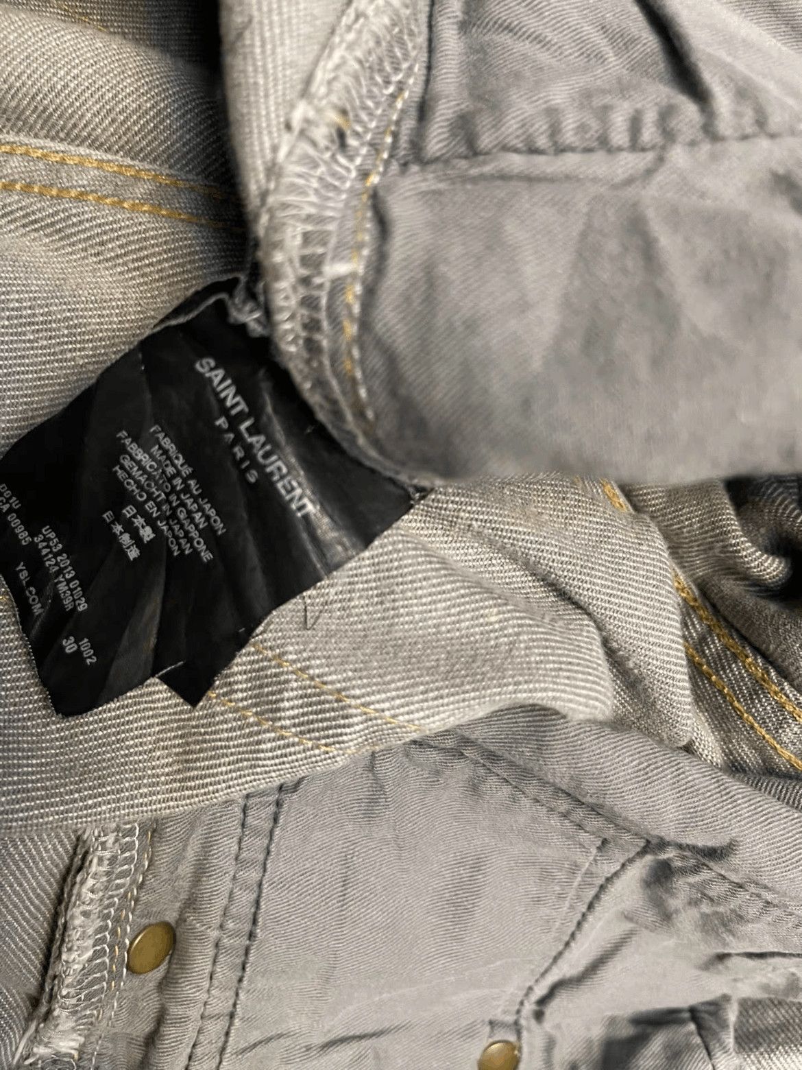 Saint Laurent Paris Saint Laurent Paris 14SS Distressed Mud Washed Denim Size US 30 / EU 46 - 5 Thumbnail