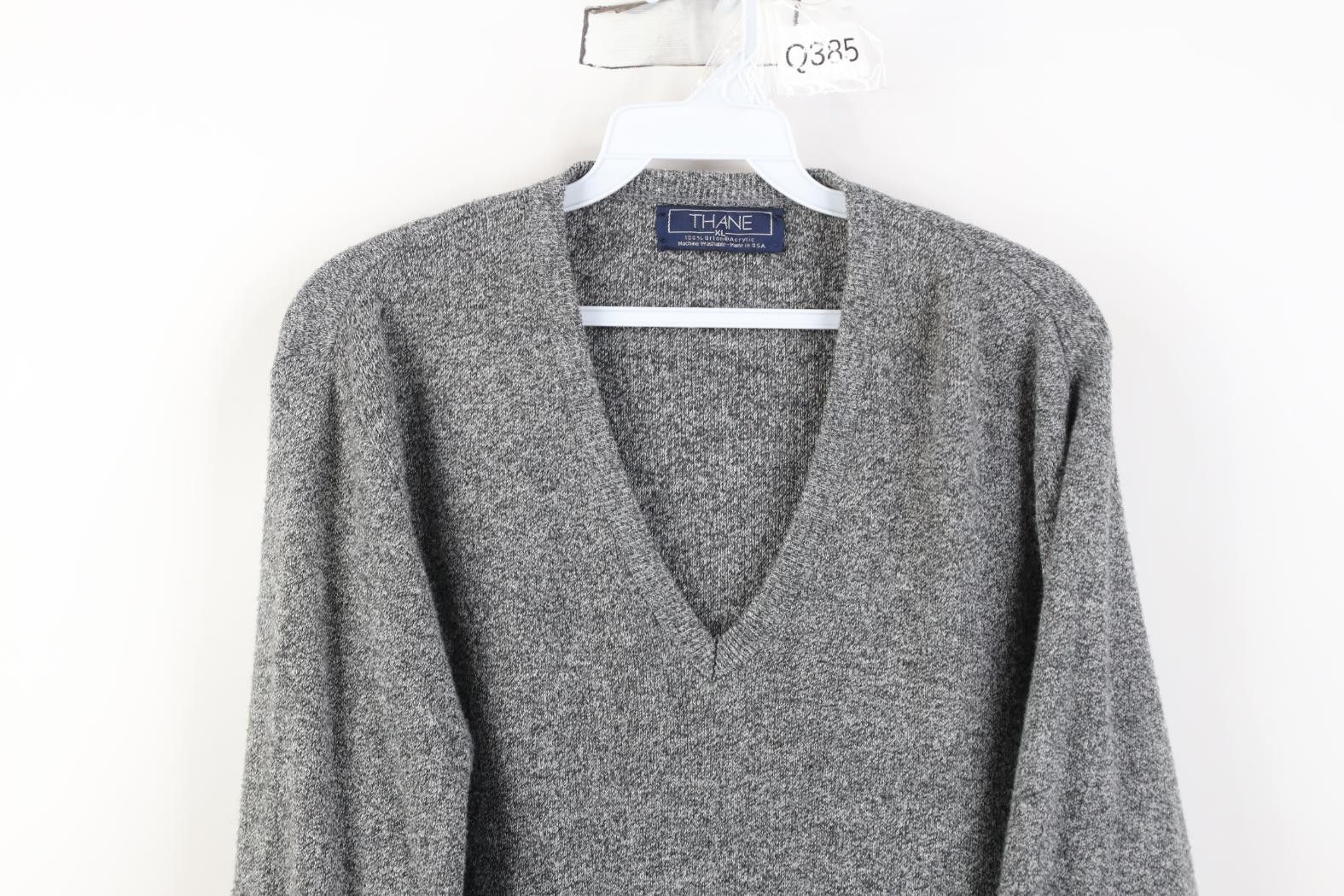 Vintage Vintage 70s Streetwear Knit V-Neck Sweater Heather Gray USA Size US XL / EU 56 / 4 - 2 Thumbnail