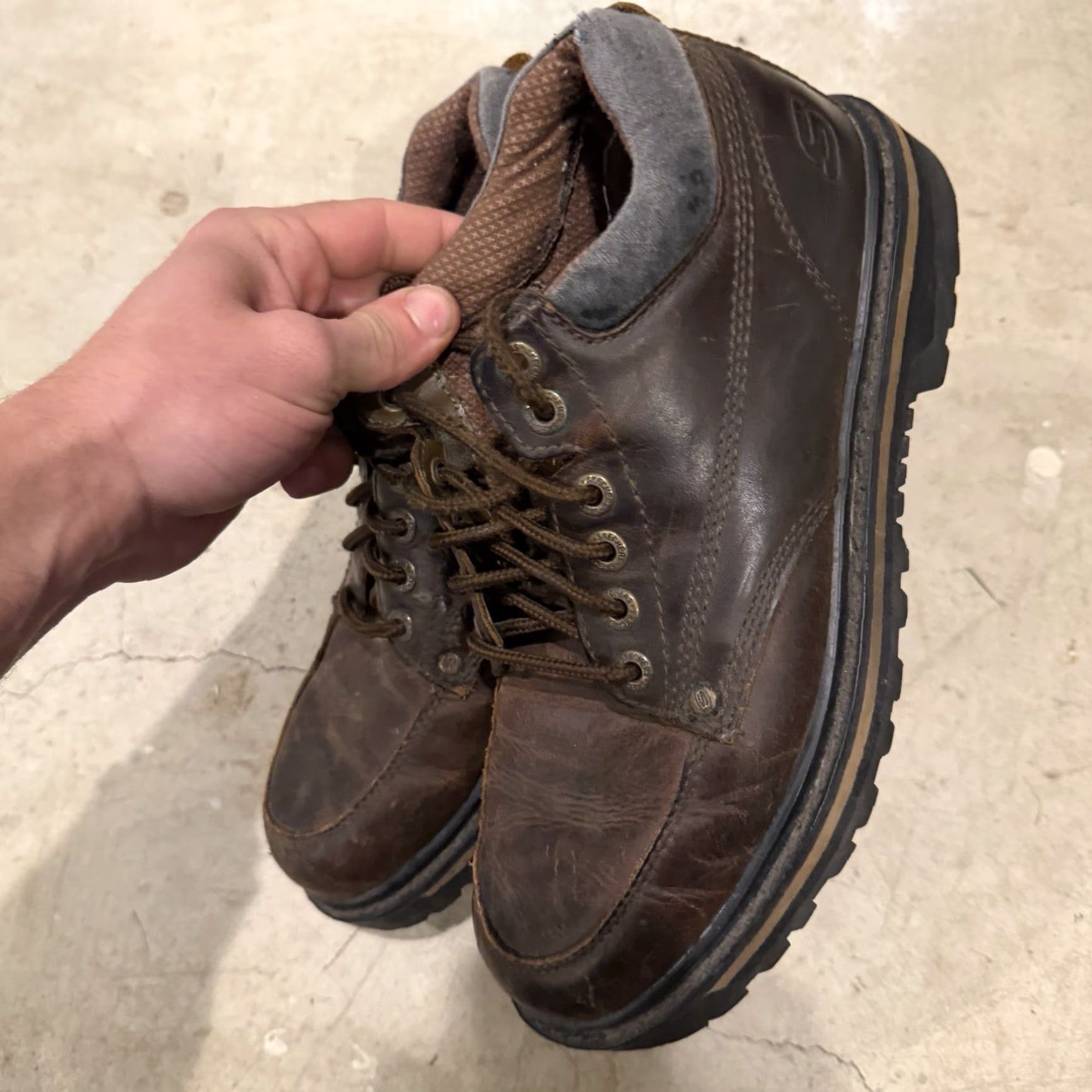 SKECHERS VINTAGE Skechers Mariner Brown Leather Boot Mens Size 9 Lace Up Utility Leather Upper Men Casual 90s Boots SN 4470 Size US 8 / EU 41 - 6 Thumbnail