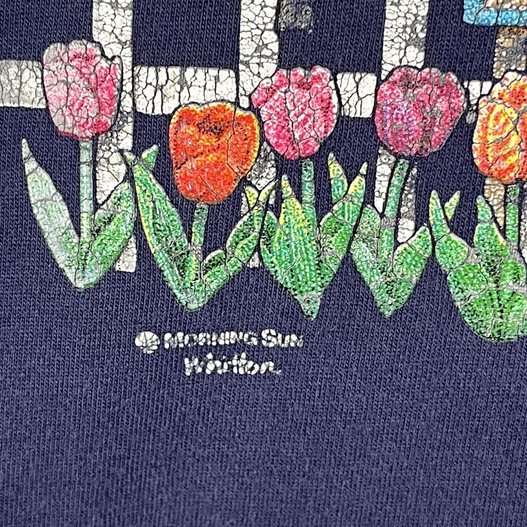 Vintage VINTAGE Morning Sun Shirt Womens Large Blue Birdhouse Tulip Ringer USA 90s Size L / US 10 / IT 46 - 5 Thumbnail