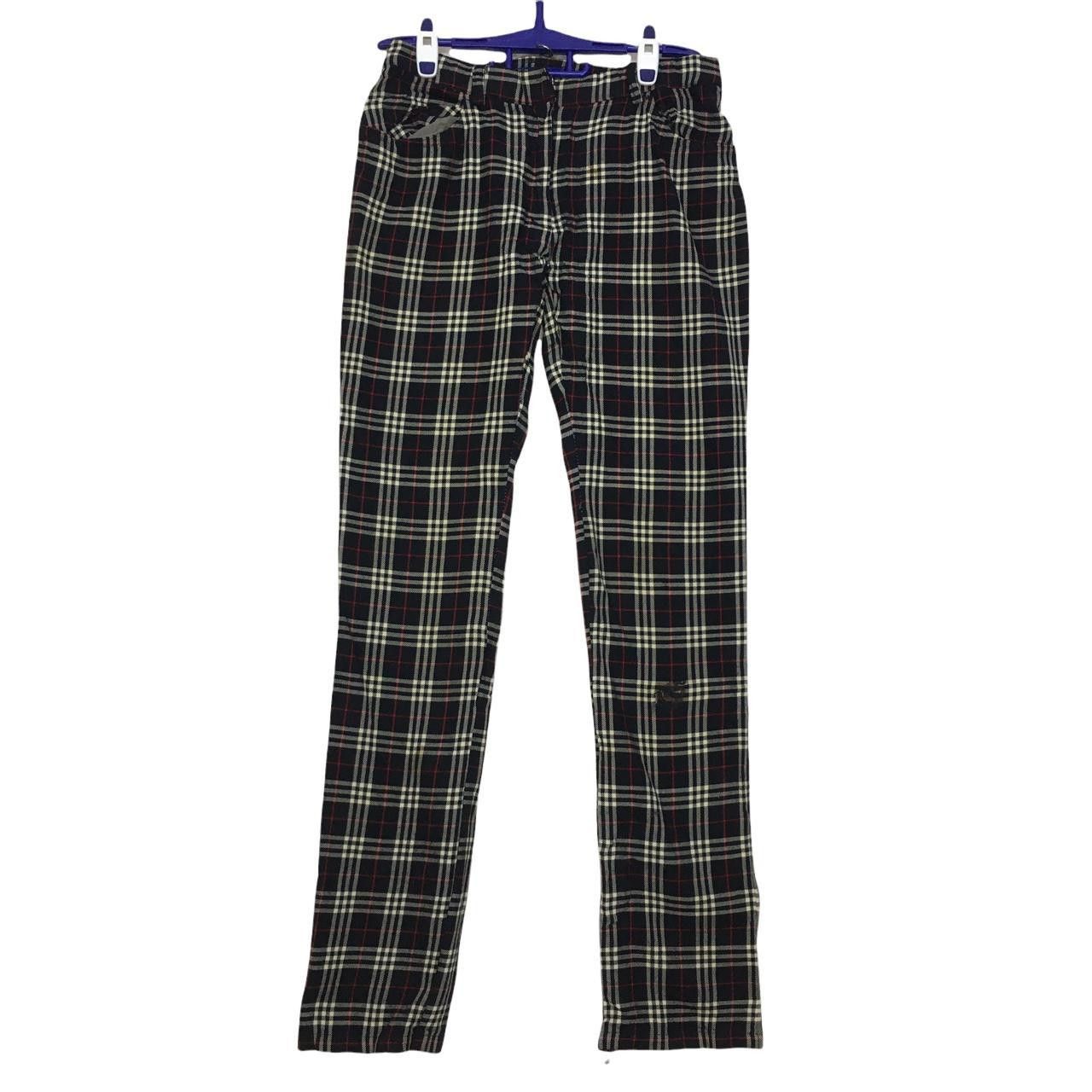 Burberry Vtg BURBERRYS OF LONDON Blue Label Plaid Long Pants Size 27" / US 4 / IT 40 - 1 Thumbnail