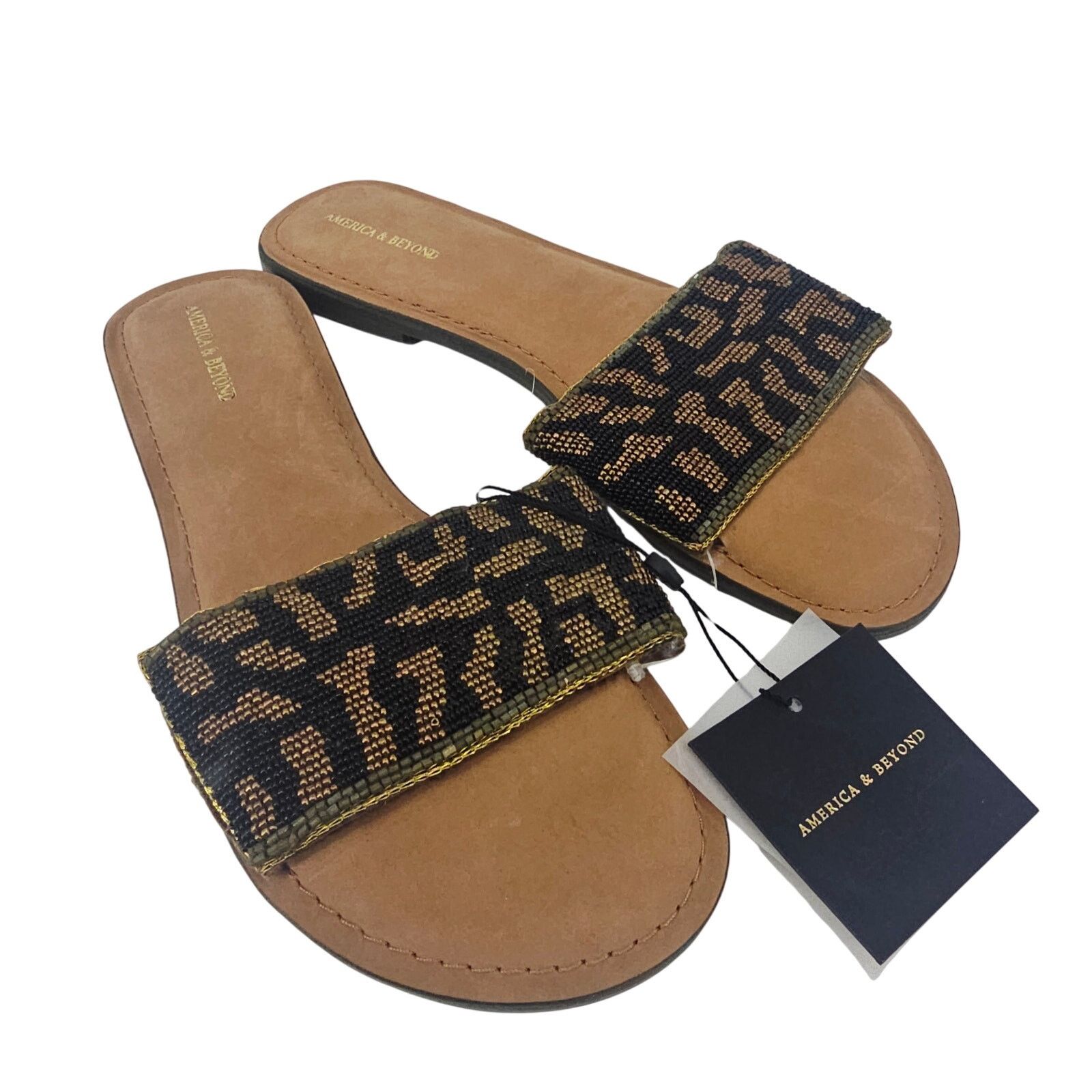 Other America & Beyond Beaded Leopard Animal Print Sandal 40 9.5 Size US 9.5 / IT 39.5 - 1 Thumbnail