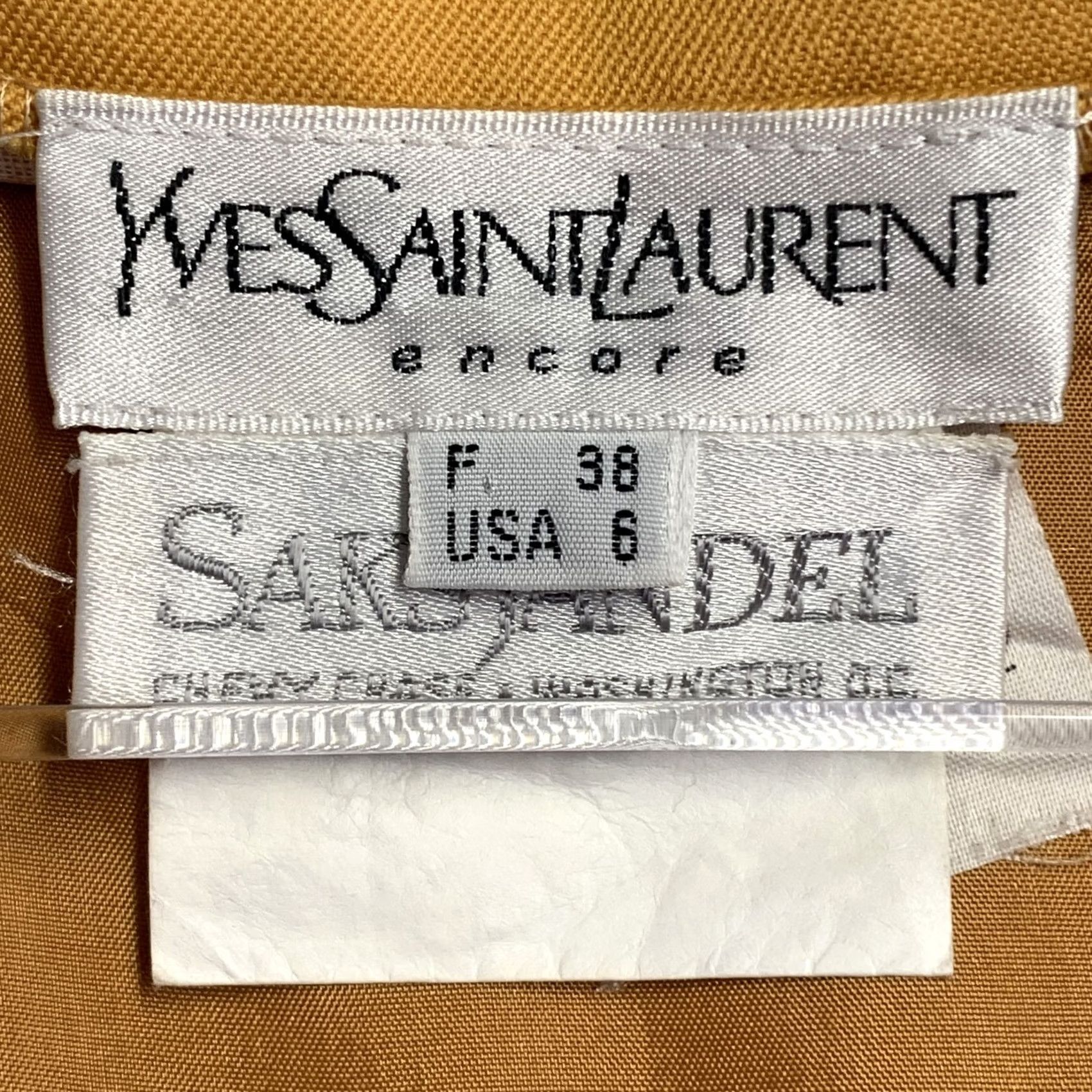 Yves Saint Laurent YVES SAINT LAURENT Skirt Pencil Adult 6 Mustard Yellow Wool Twill Midi Italy Womens Size 28" / US 6 / IT 42 - 3 Thumbnail