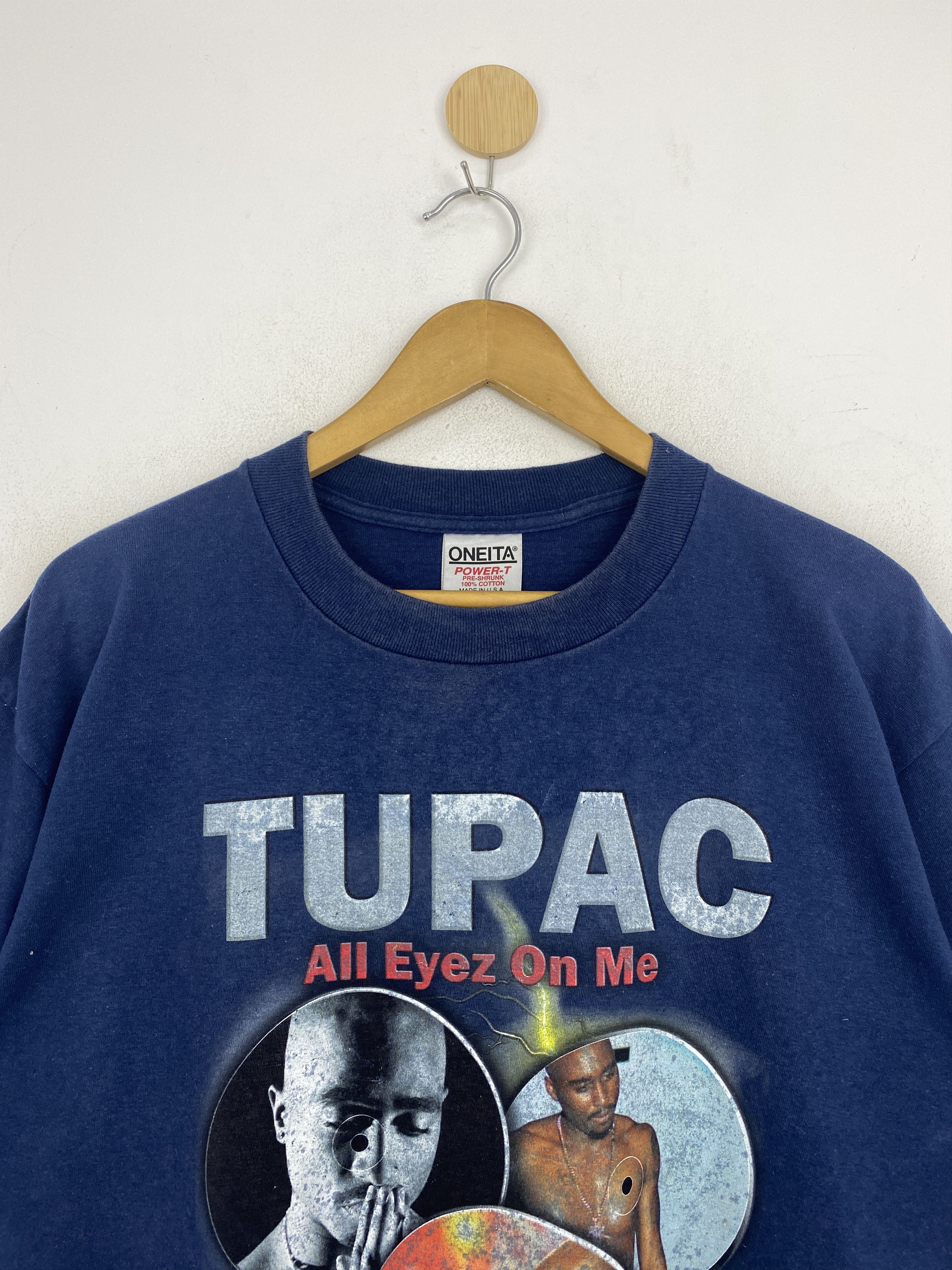 Rap Tees × Vintage Vintage 90s Tupac Shakur All Eyez On Me Rap Tee TA0641 Size US L / EU 52-54 / 3 - 2 Thumbnail