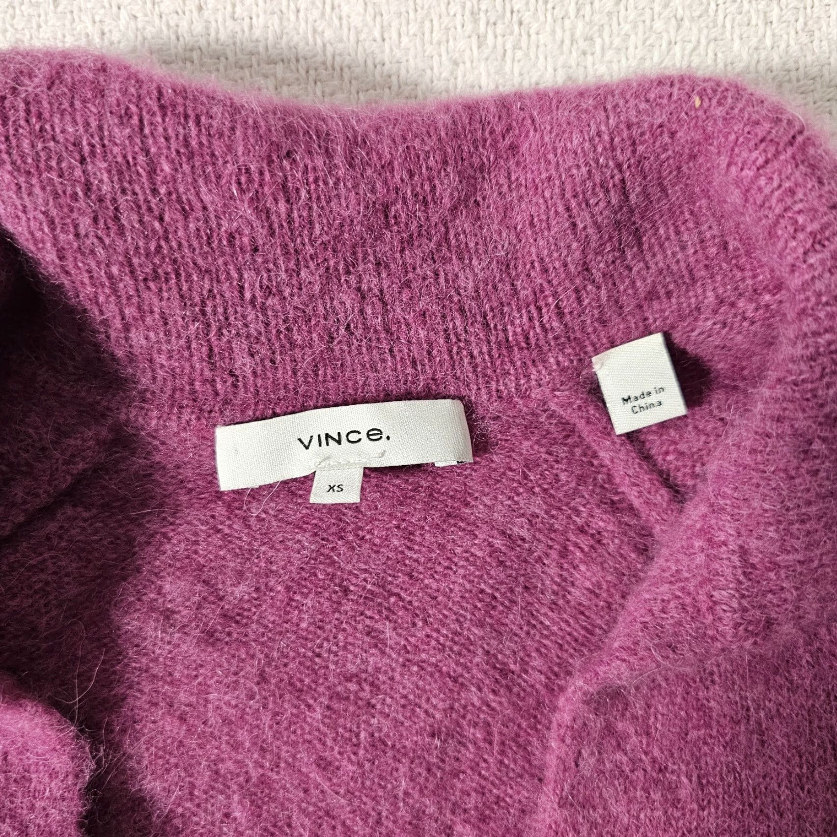 Vince Vince Women's Sweater Collared Long Sleeve Purple Alpaca Blend XS Womens Size XS / US 0-2 / IT 36-38 - 6 Thumbnail
