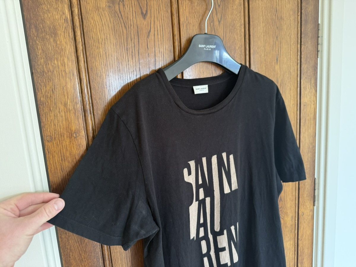 Saint Laurent Paris FW19 Saint Laurent heavy logo Black T shirt white logo L Size US L / EU 52-54 / 3 - 9 Thumbnail
