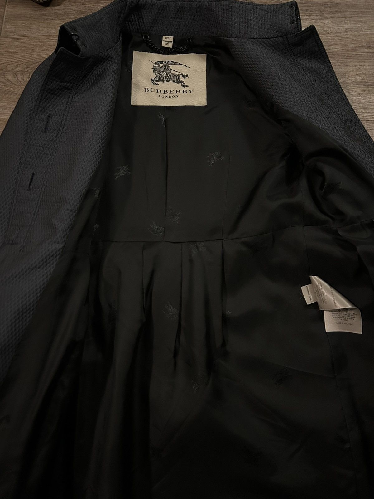Burberry Burberry London Adrienne Diamond-Weave Pleated Coat Size XS / US 0-2 / IT 36-38 - 7 Thumbnail