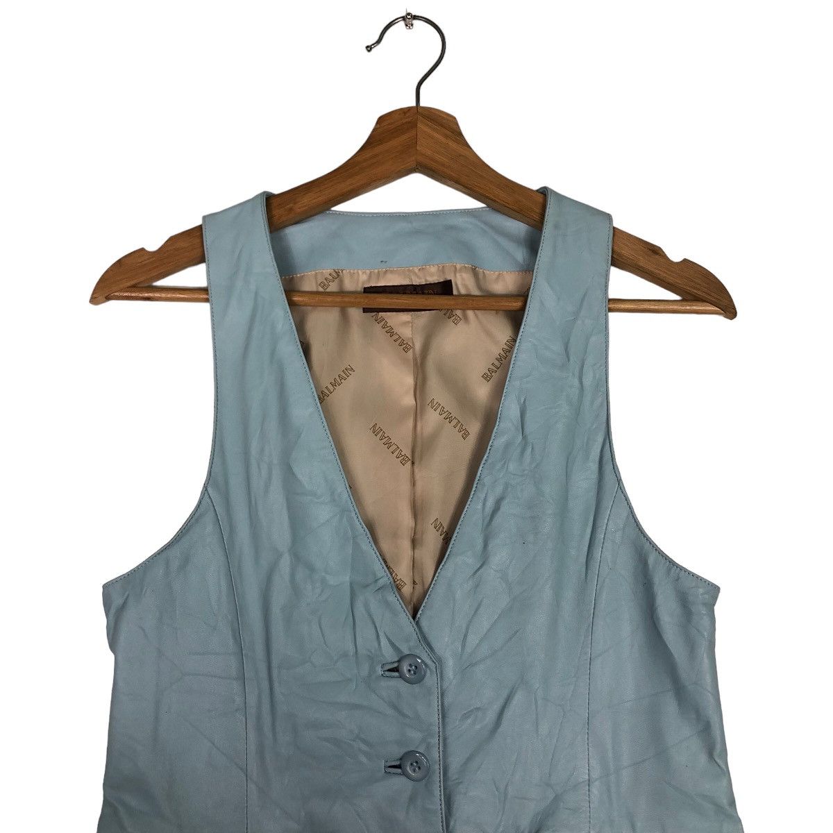 Balmain 🔥Vintage Vest Leather Tank Top Balmain Paris Size US M / EU 48-50 / 2 - 3 Thumbnail