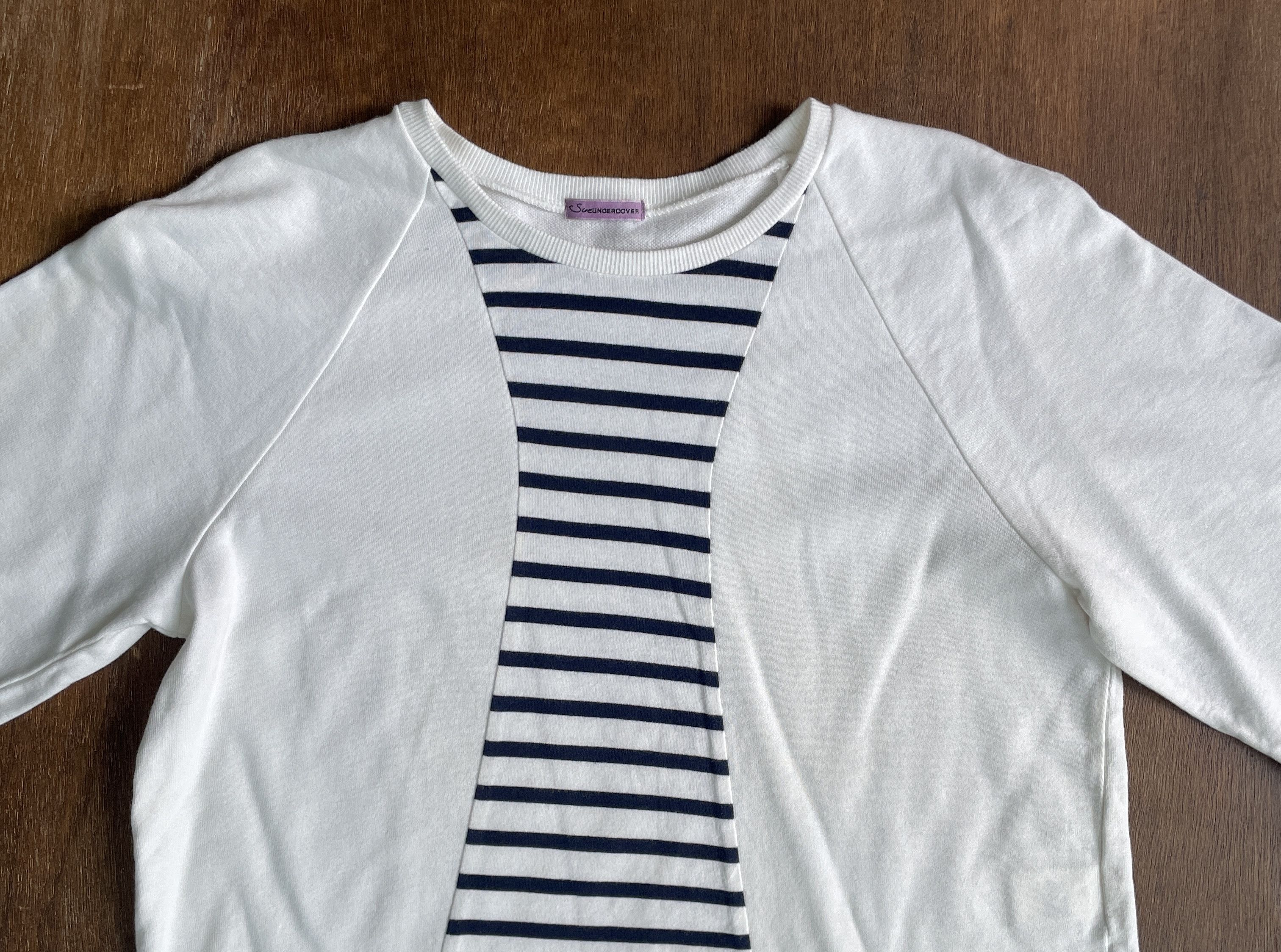 Undercover Sue Undercover Layered Stripe Panel Short Sleeve Top White Size US M / EU 48-50 / 2 - 2 Thumbnail